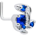 BodyCandy 20G 7mm Blue Gem Twining Vine L Shape Nose Ring — main product shot
