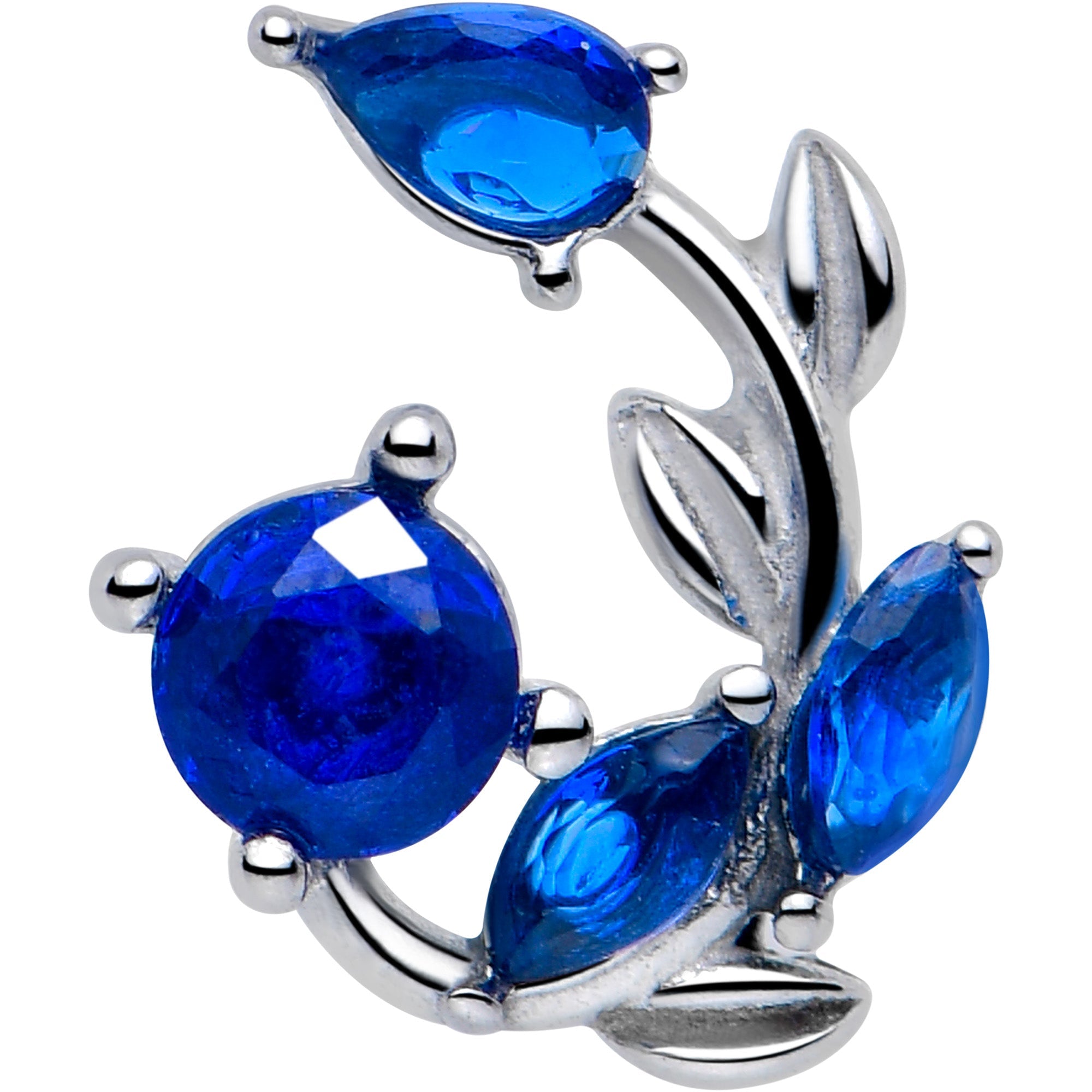 BodyCandy Blue Gem Twining Vine Barbell Tongue Ring — lifestyle context