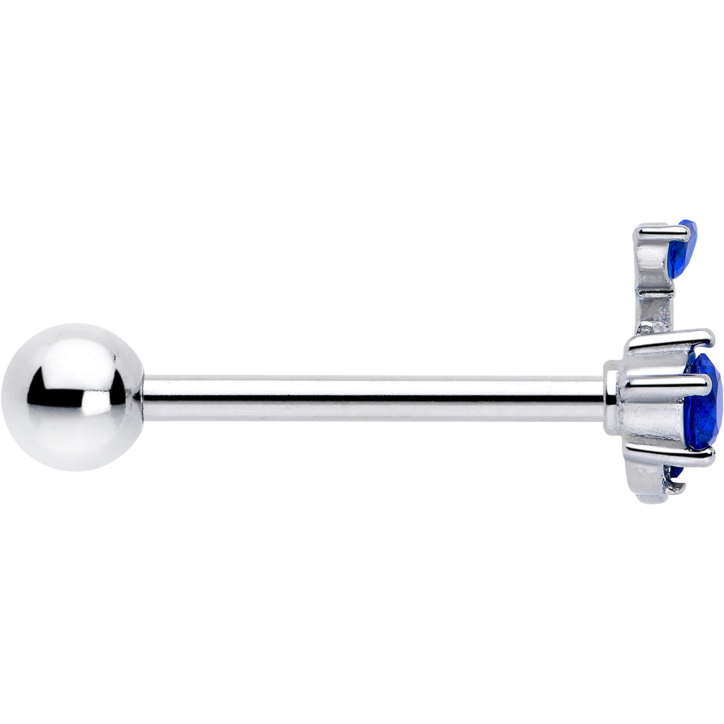BodyCandy Blue Gem Twining Vine Barbell Tongue Ring — side view