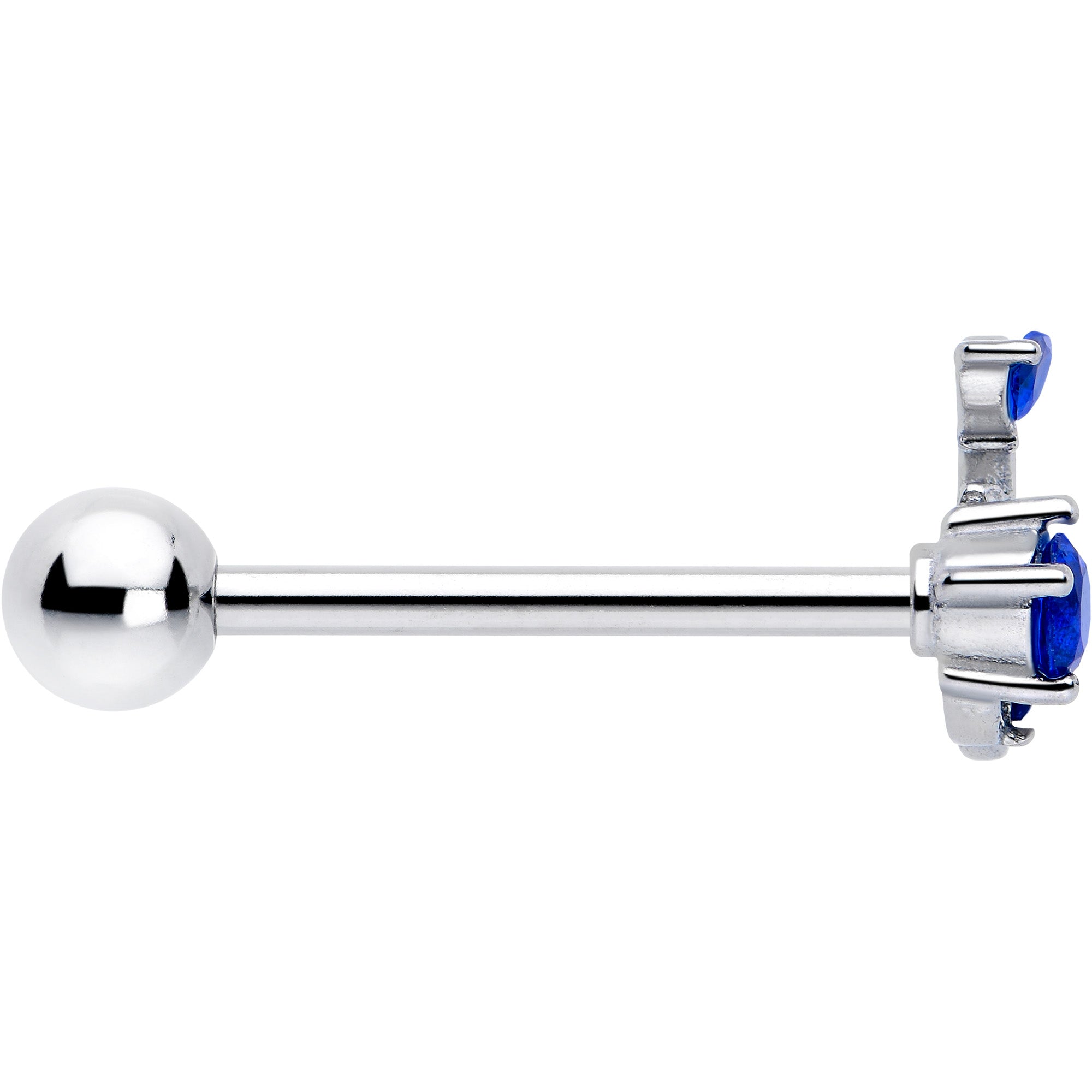BodyCandy Blue Gem Twining Vine Barbell Tongue Ring — side view