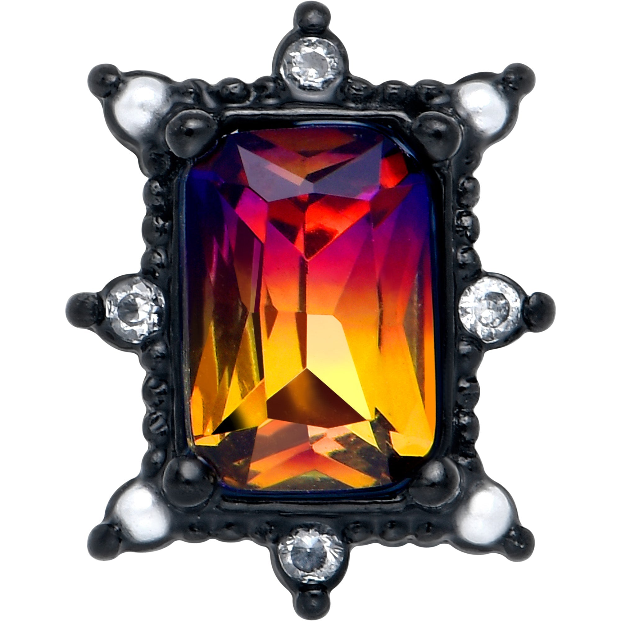 BodyCandy Red Tourmaline Black Star Fire Barbell Tongue Ring — lifestyle context