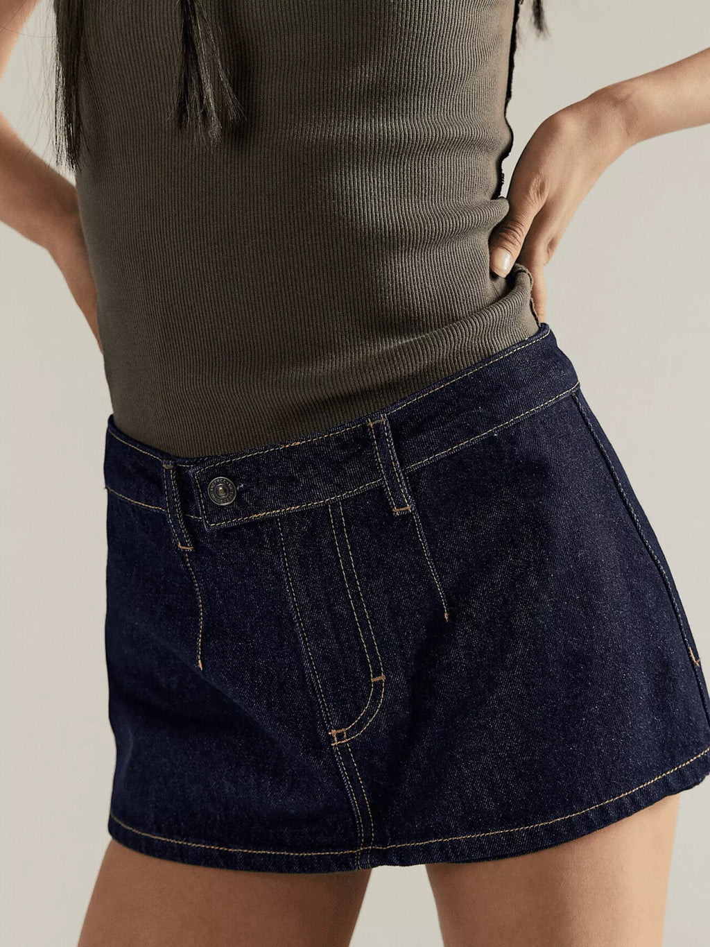 Classic Wash Denim Mini Skort