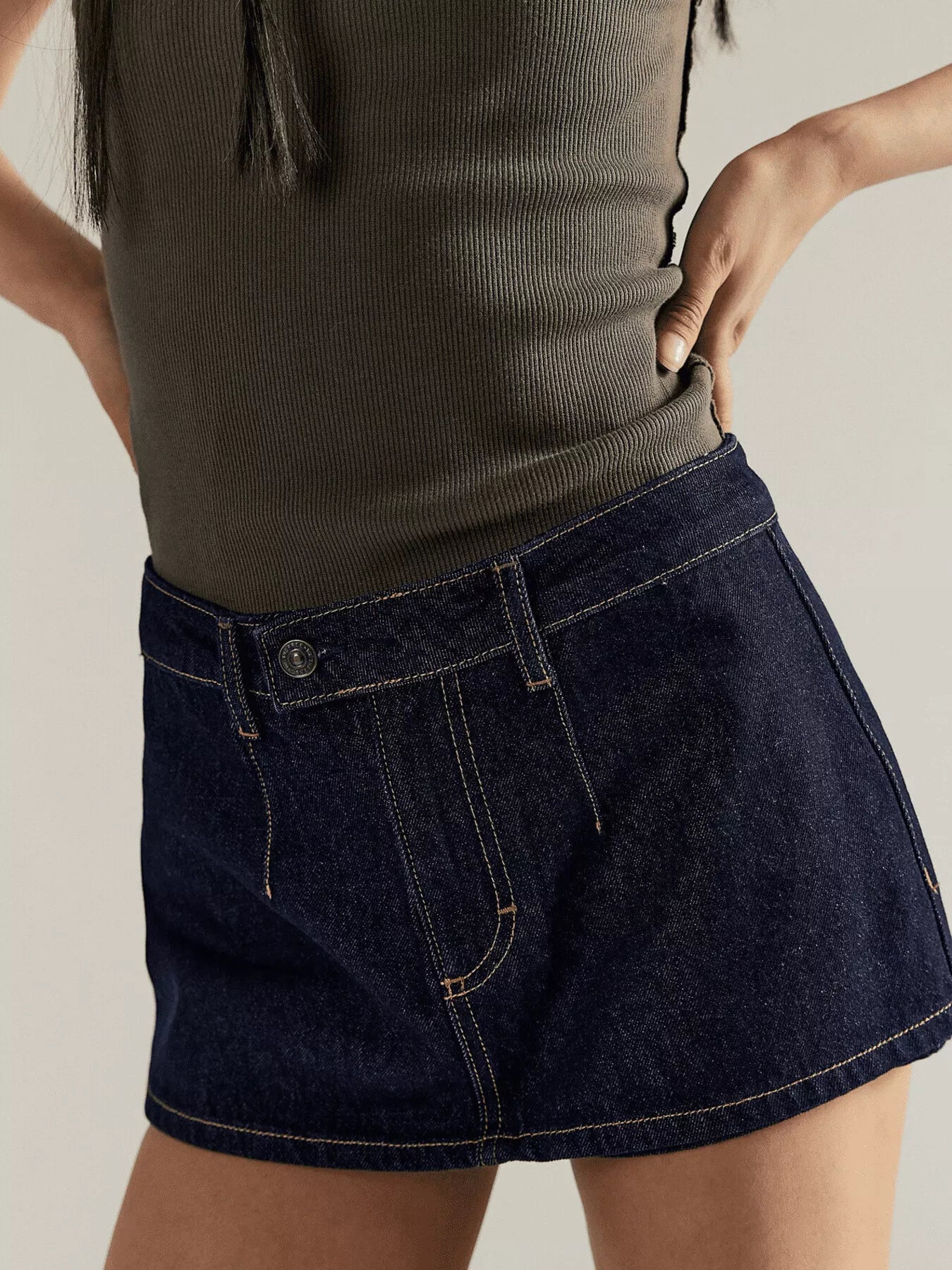 Classic Wash Denim Mini Skort