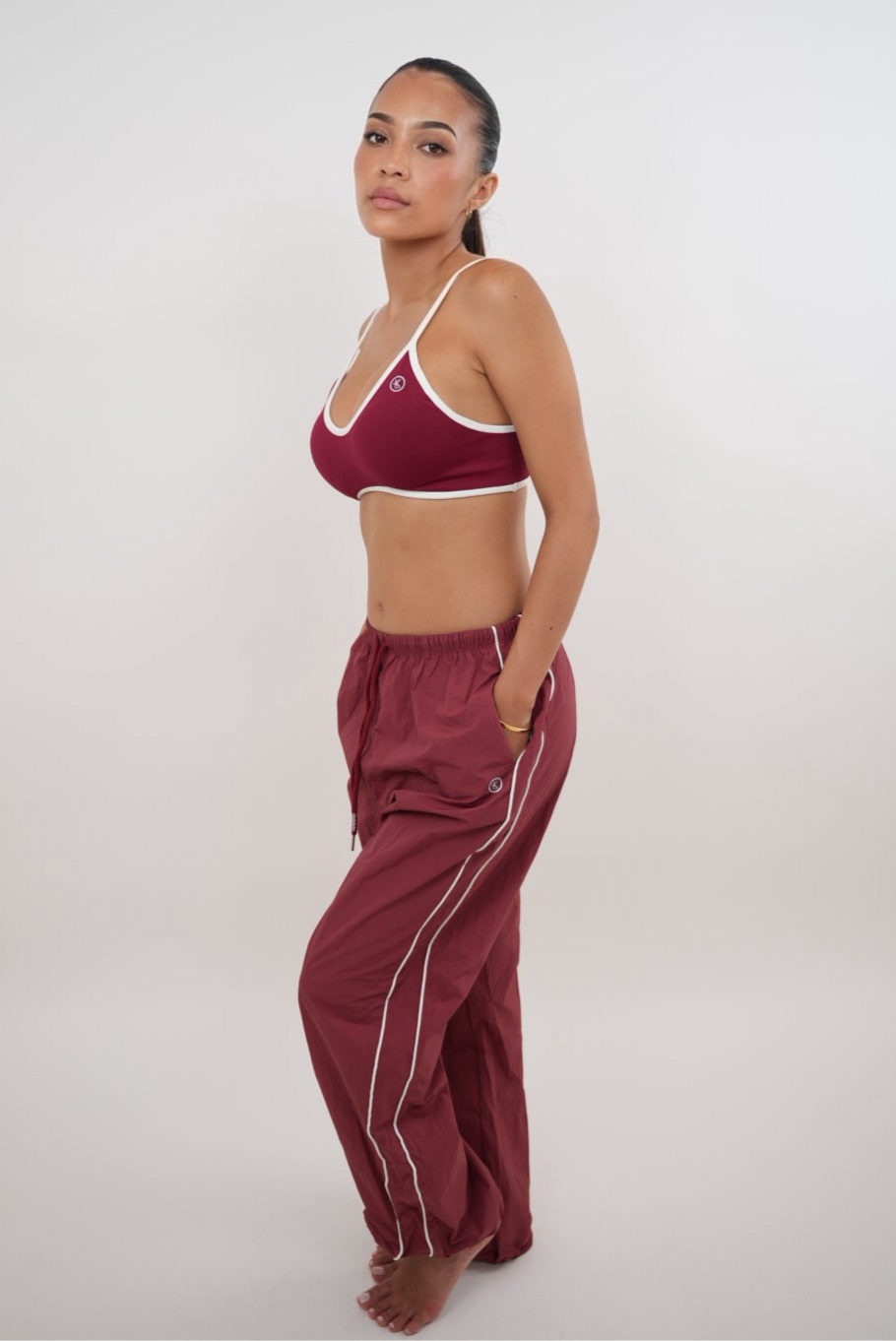 KIMITH BRAND I Accept Change with Grace Red Versatile Relaxed Fit Pant — detail close-up