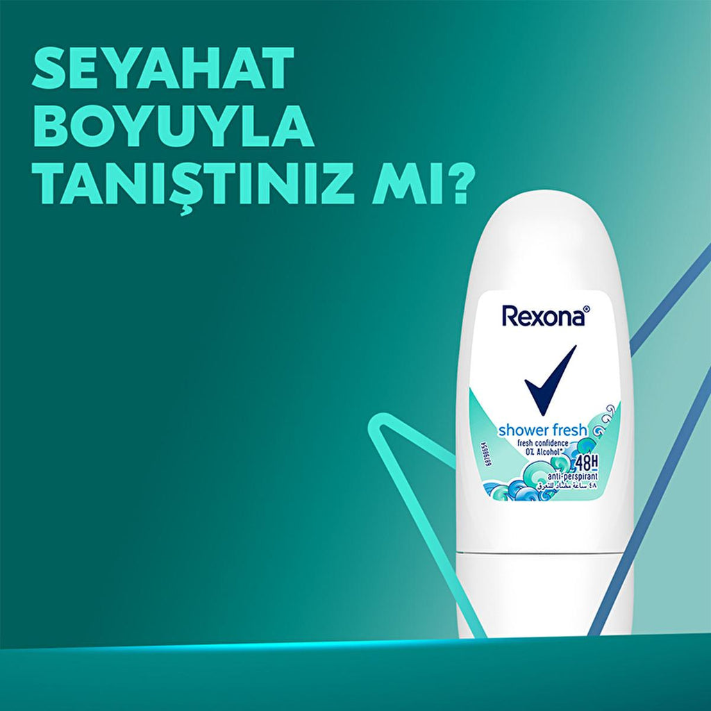 Rexona Shower Fresh Mini Roll-On Deodorant: 48-Hour Protection, Travel-Friendly, Long Lasting Antiperspirant