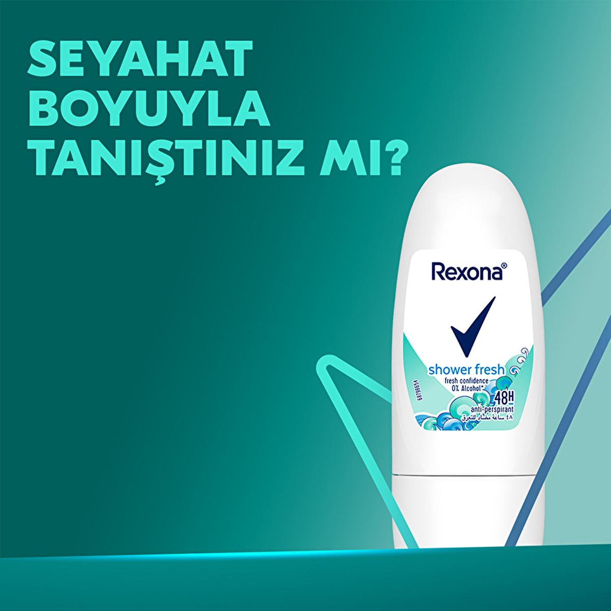 Rexona Shower Fresh Mini Roll-On Deodorant: 48-Hour Protection, Travel-Friendly, Long Lasting Antiperspirant