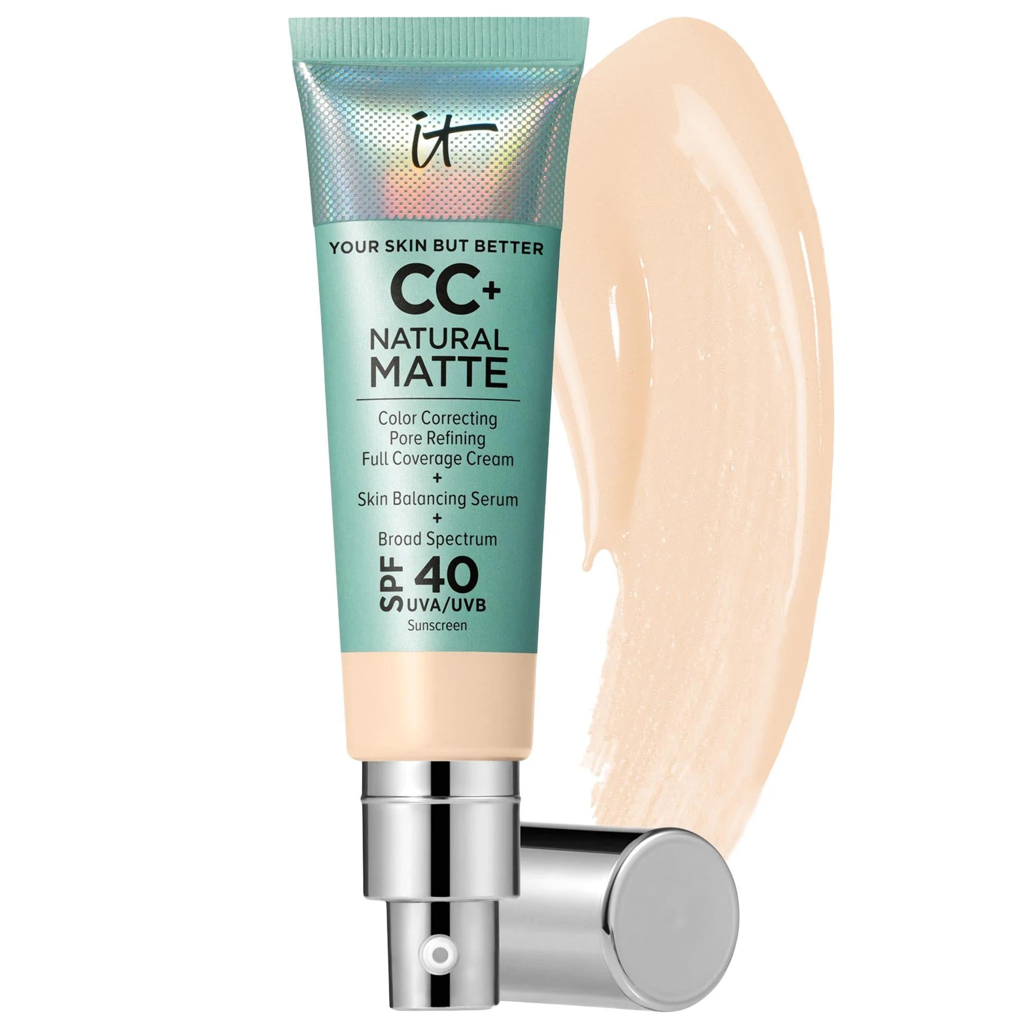 CC+ Cream Natural Matte Foundation with SPF 40 - Full Coverage, Hydrating, Vegan Makeup