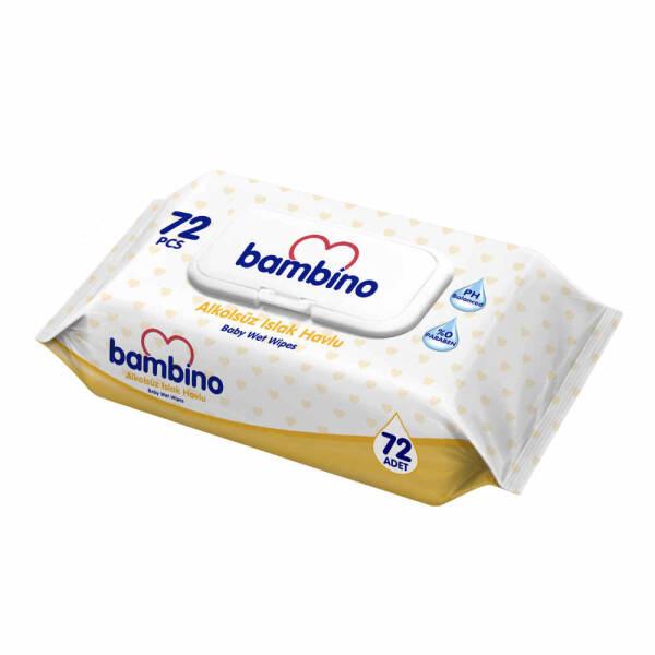 Bambino Baby Wet Wipes - Alcohol-Free, Paraben-Free, 72 Count - Gentle Baby Care for Sensitive Skin