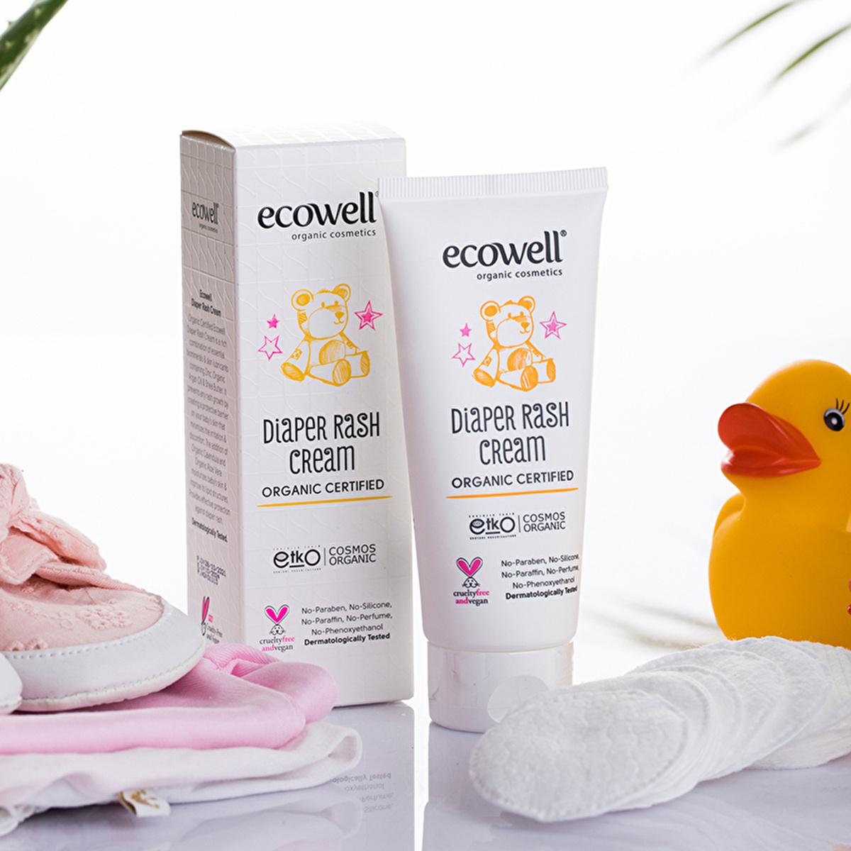 Ecowell Organic Diaper Cream - 110g, Vegan & Hypoallergenic for Newborns