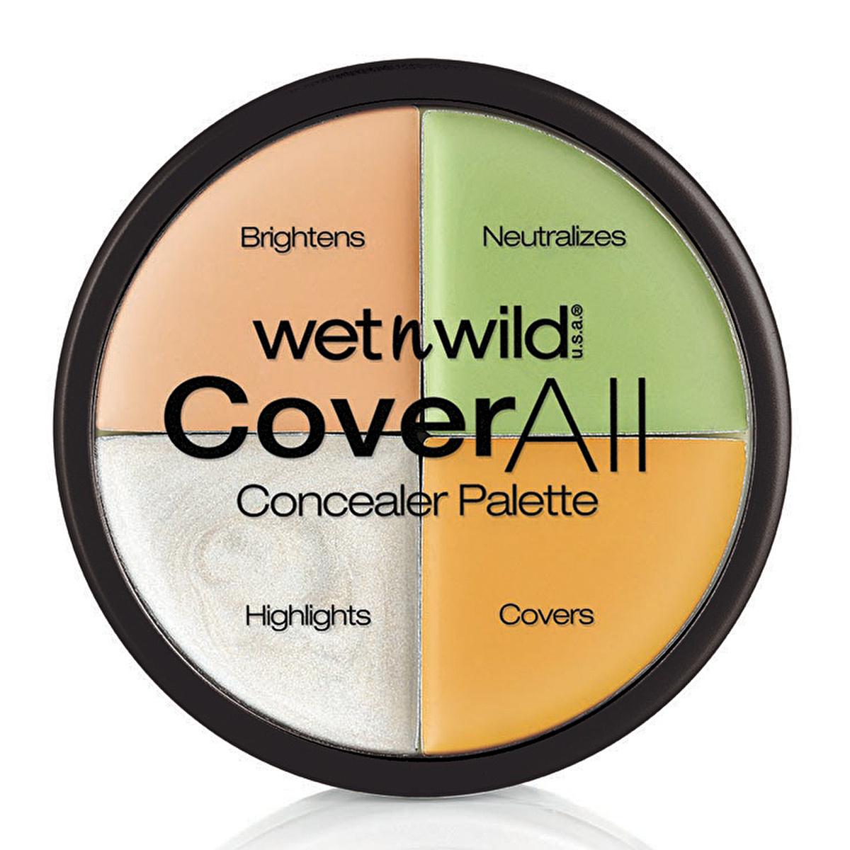 wet n wild CoverAll Concealer Palette: Color Correcting, Highlights, and Flawless Skin Makeup - Perfect for Redness, Dark Circles, and Blemishes