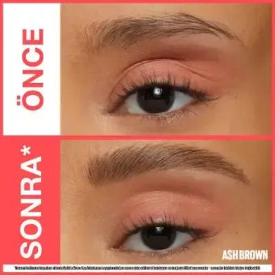 Maybelline Build-A-Brow 2-in-1 Eyebrow Pen & Setting Gel - Ash Brown: Shape, Define & Set Brows for a Lasting, Natural Look
