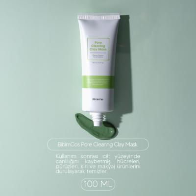 Bibimcos Pore Clearing Clay Mask - Natural Mineral Clay Mask for Deep Cleansing, Gentle Exfoliation, and Skin Renewal - 3.38 fl oz