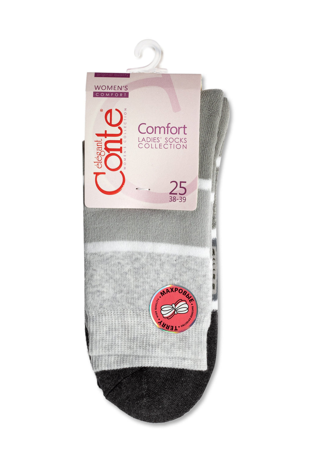 TheRanok.com Cotton Terry Socks Conte Comfort 212 — flat-lay composition