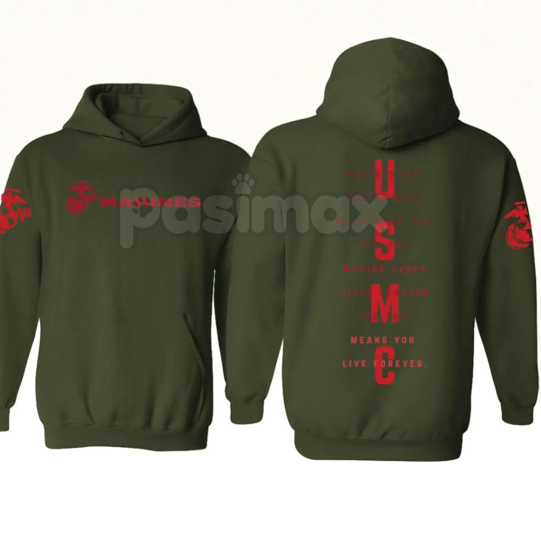 Pasimax USMC Marines Tactical Hoodie – Classic Semper Fi Pullover, Veteran & Active Duty Marine Corps Gear, Unisex — in-use p