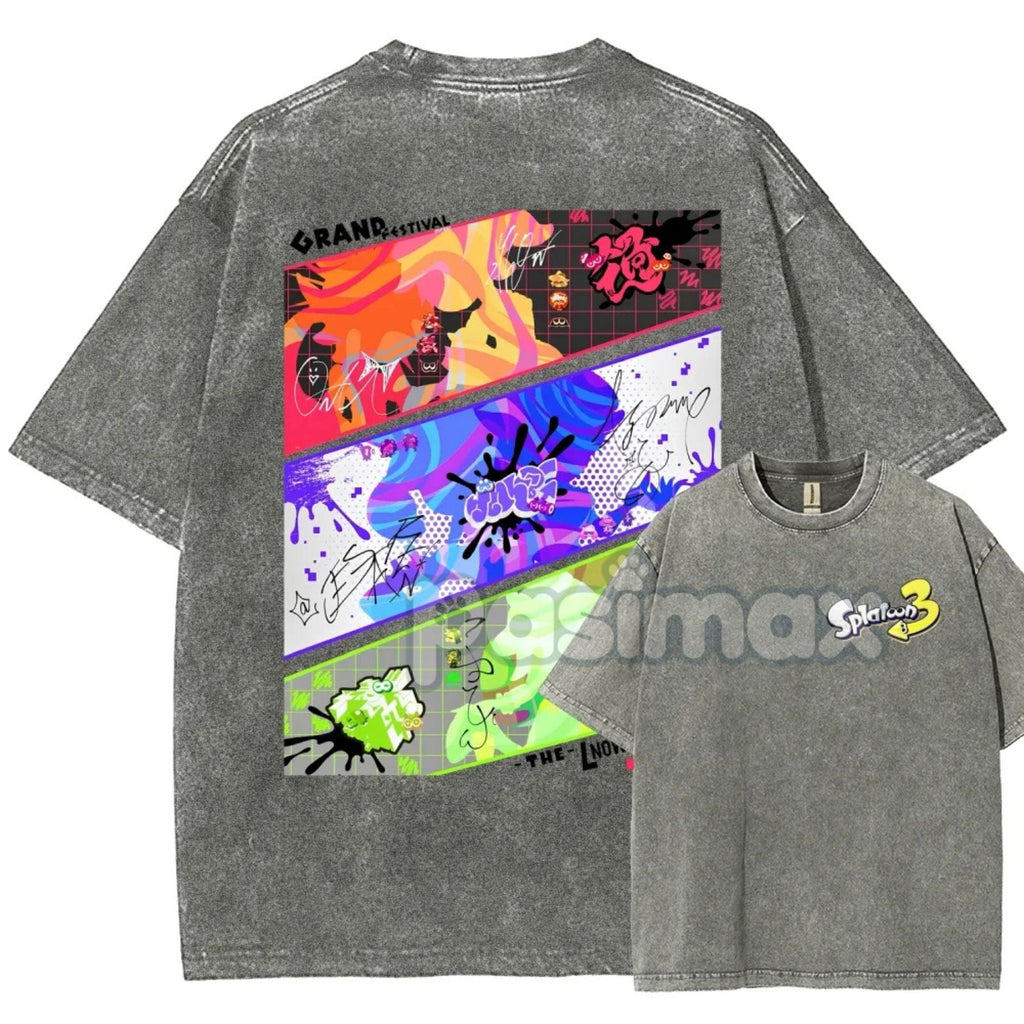 Pasimax Splatoon 3 Cotton Unisex Round Neck Anime T-Shirt — in-use photo