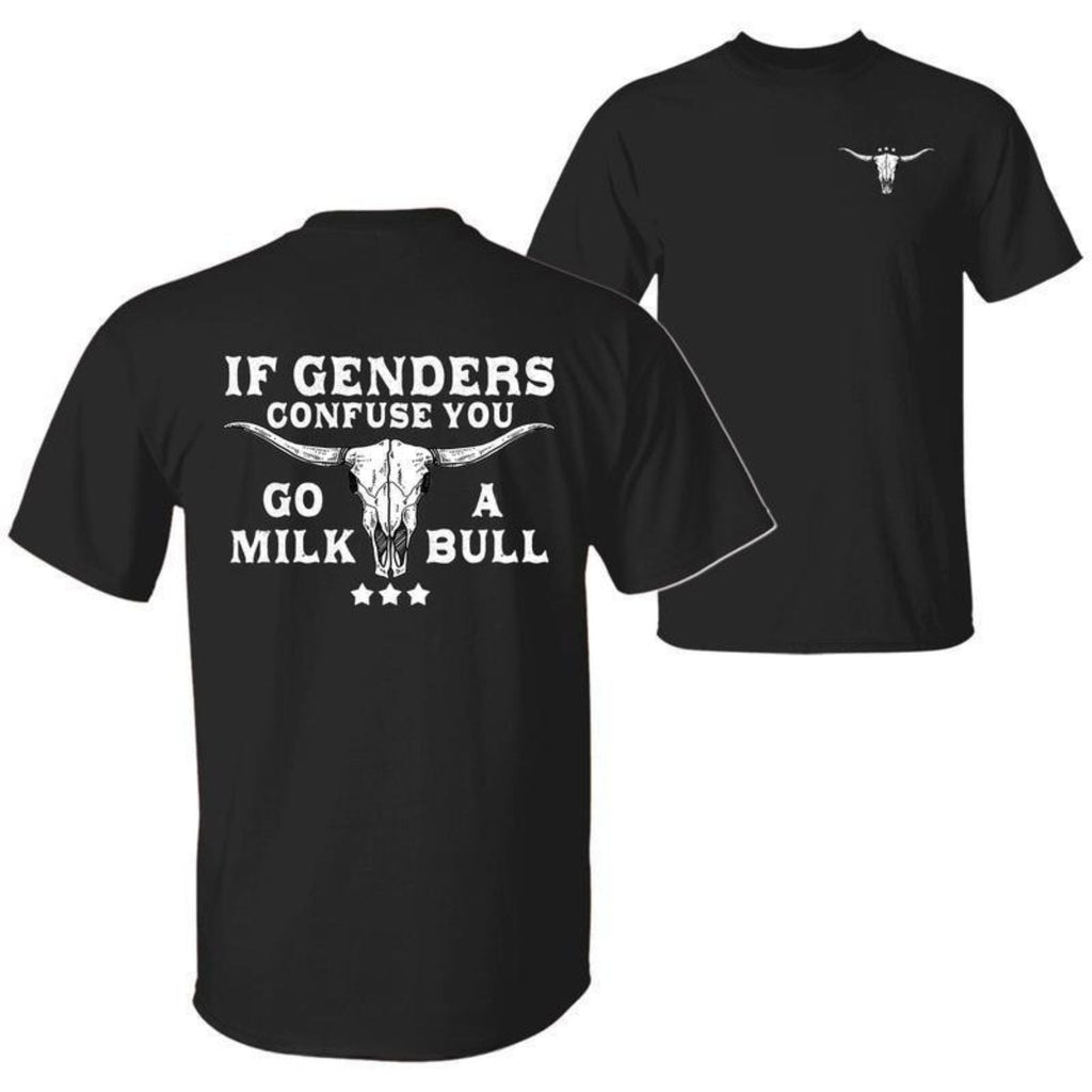 Pasimax "If Gender Confuse You..." Funny Sarcastic T-Shirt - 2-Sided Unisex Quote Tee, Humor Apparel — in-use photo