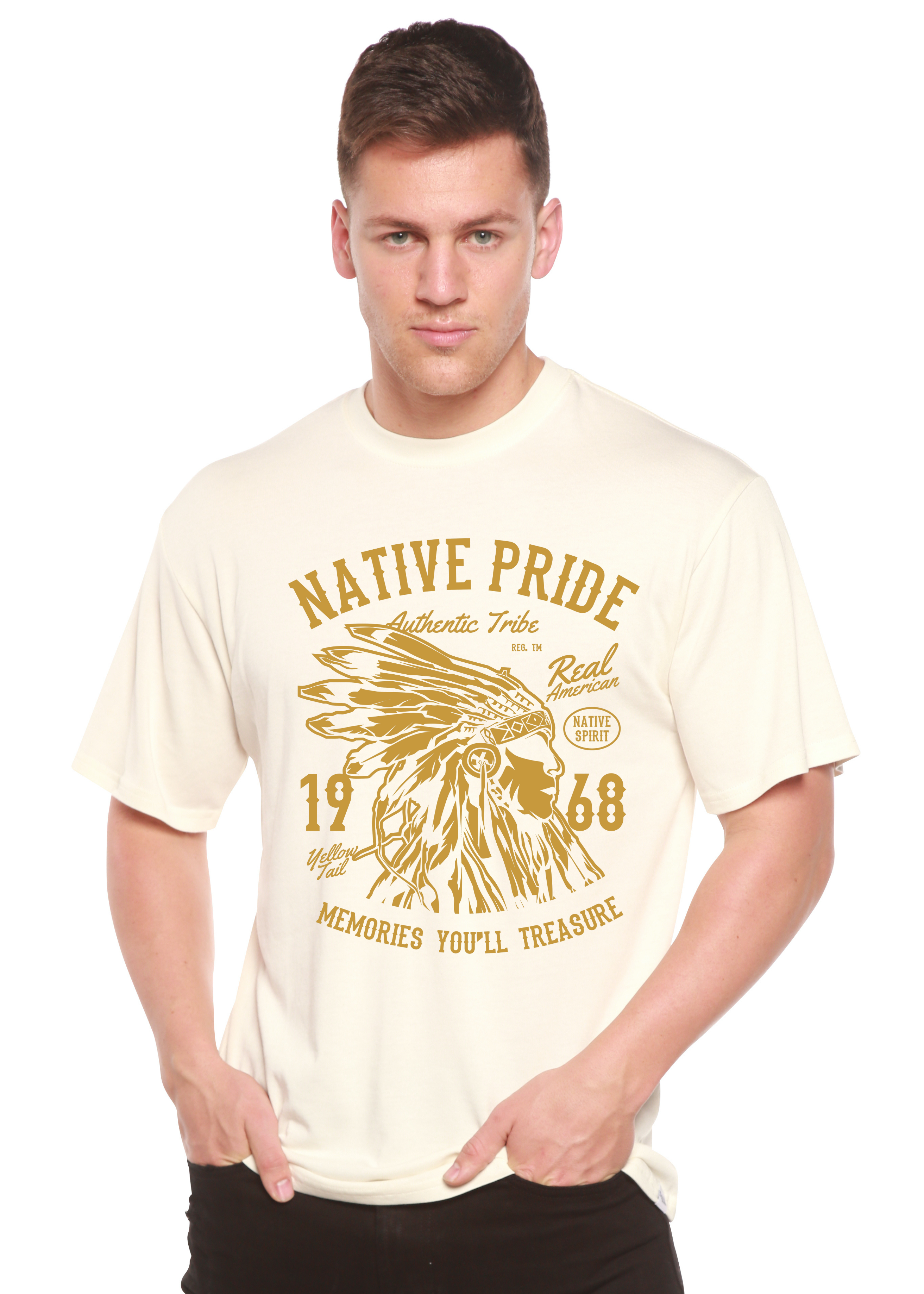 Spun Bamboo Native Pride Spun Bamboo® Men's Bamboo Viscose/Organic Cotton Short Sleeve Graphic T-Shirt — main product shot