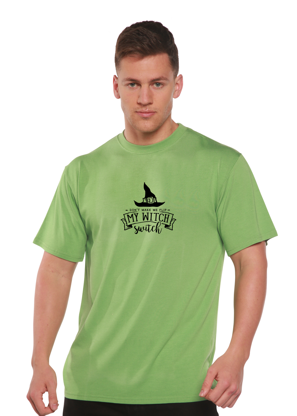 Spun Bamboo My Witch Unisex Bamboo Viscose/Organic Cotton Short Sleeve Graphic T-Shirt — side view