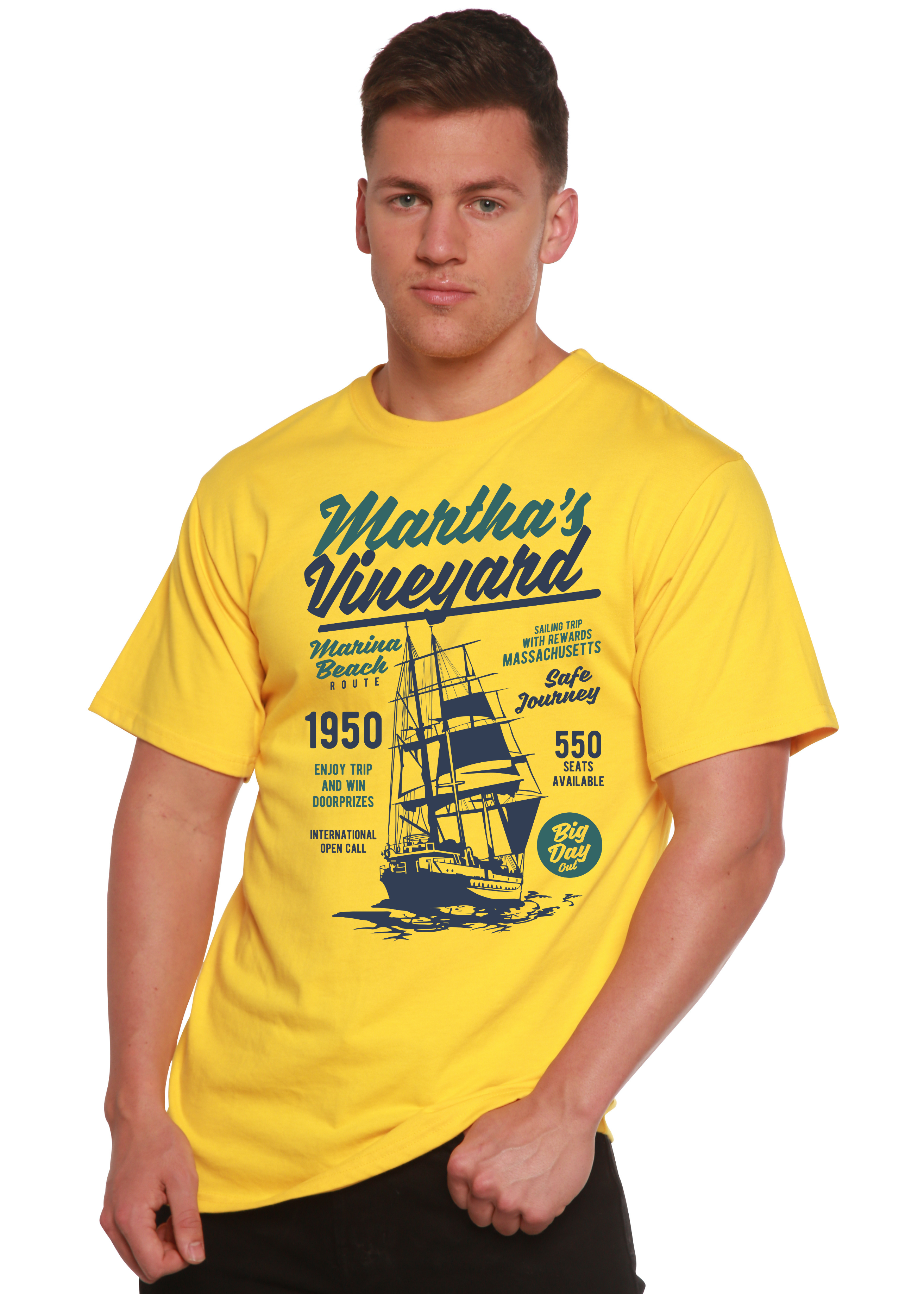Spun Bamboo Martha's vineyard Men's Bamboo Viscose/Organic Cotton Short Sleeve Graphic T-Shirt — lifestyle context