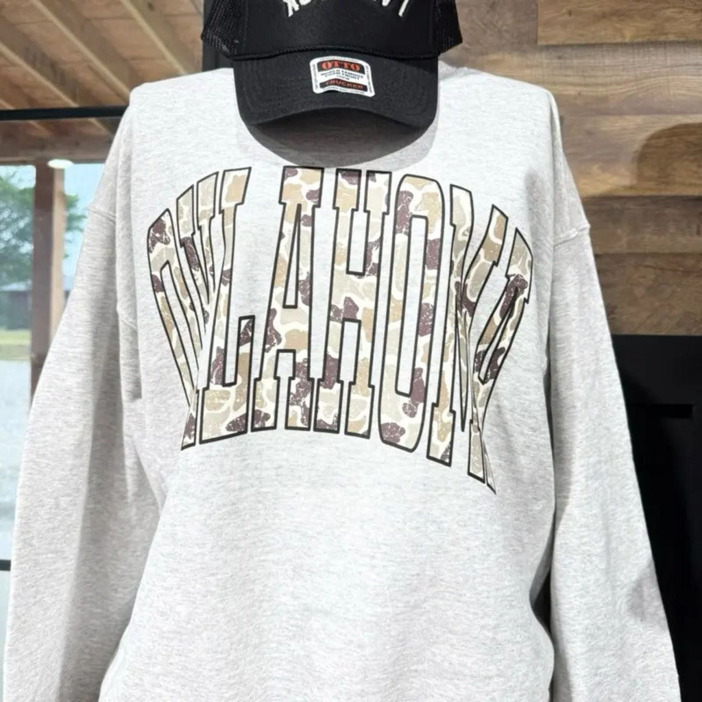Pasimax Camo State Sweatshirt – Unisex Camouflage State Pride Crewneck — in-use photo
