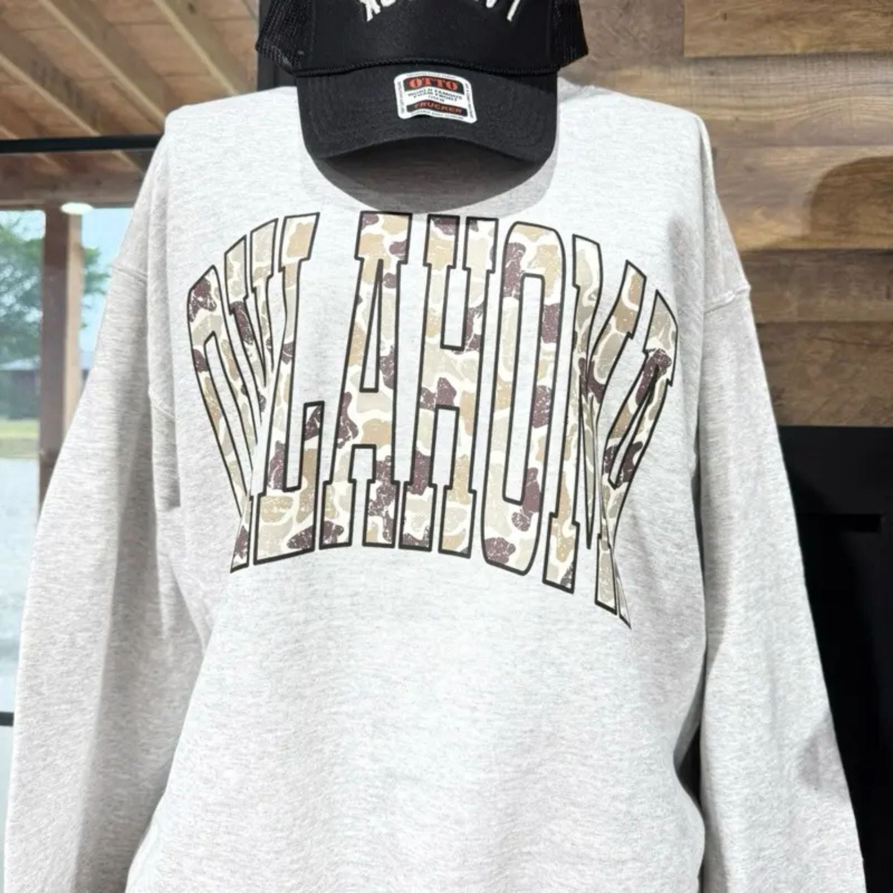 Pasimax Camo State Sweatshirt – Unisex Camouflage State Pride Crewneck — in-use photo