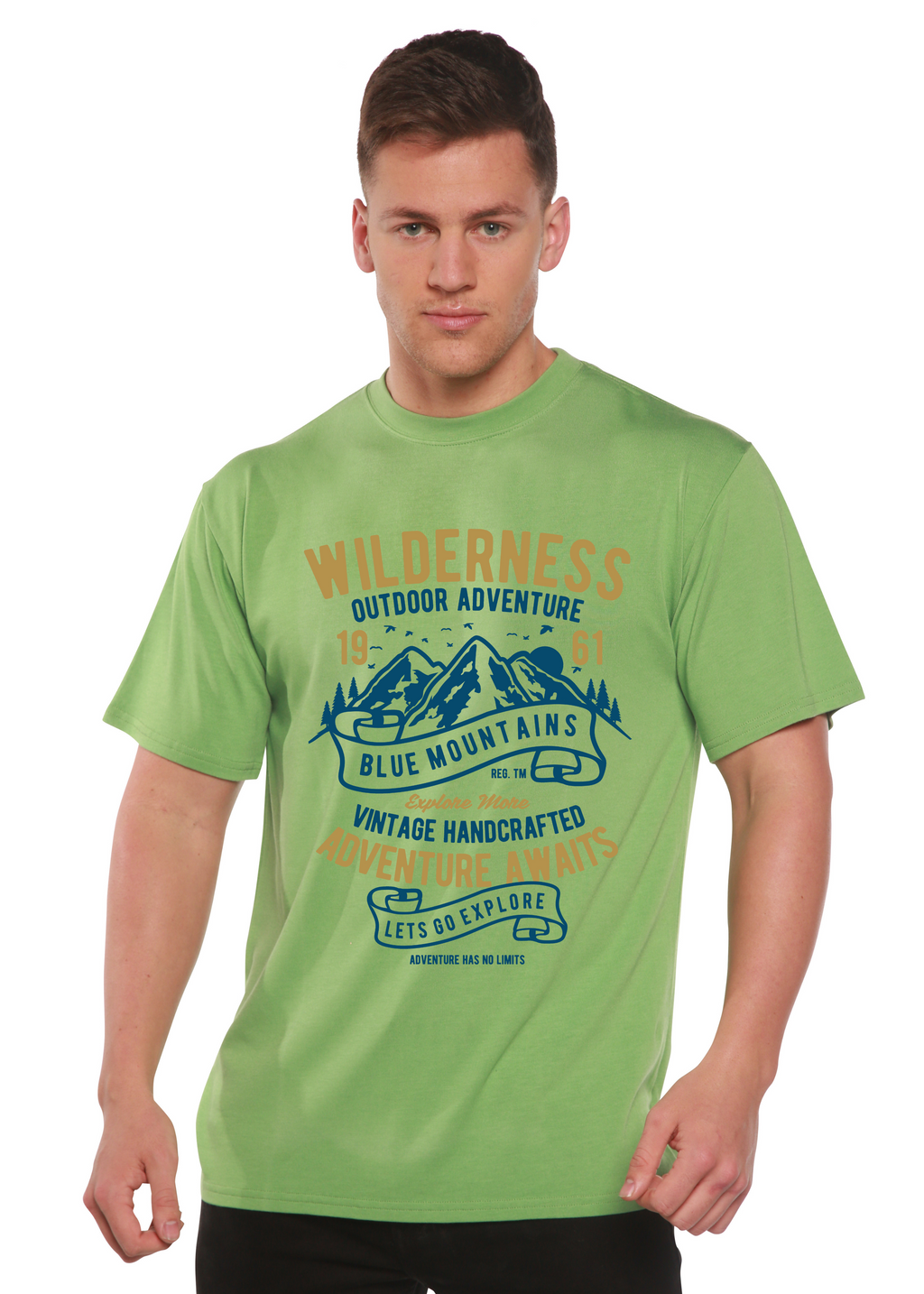 Spun Bamboo Wilderness Spun Bamboo® Men's Bamboo Viscose/Organic Cotton Short Sleeve Graphic T-Shirt — size reference