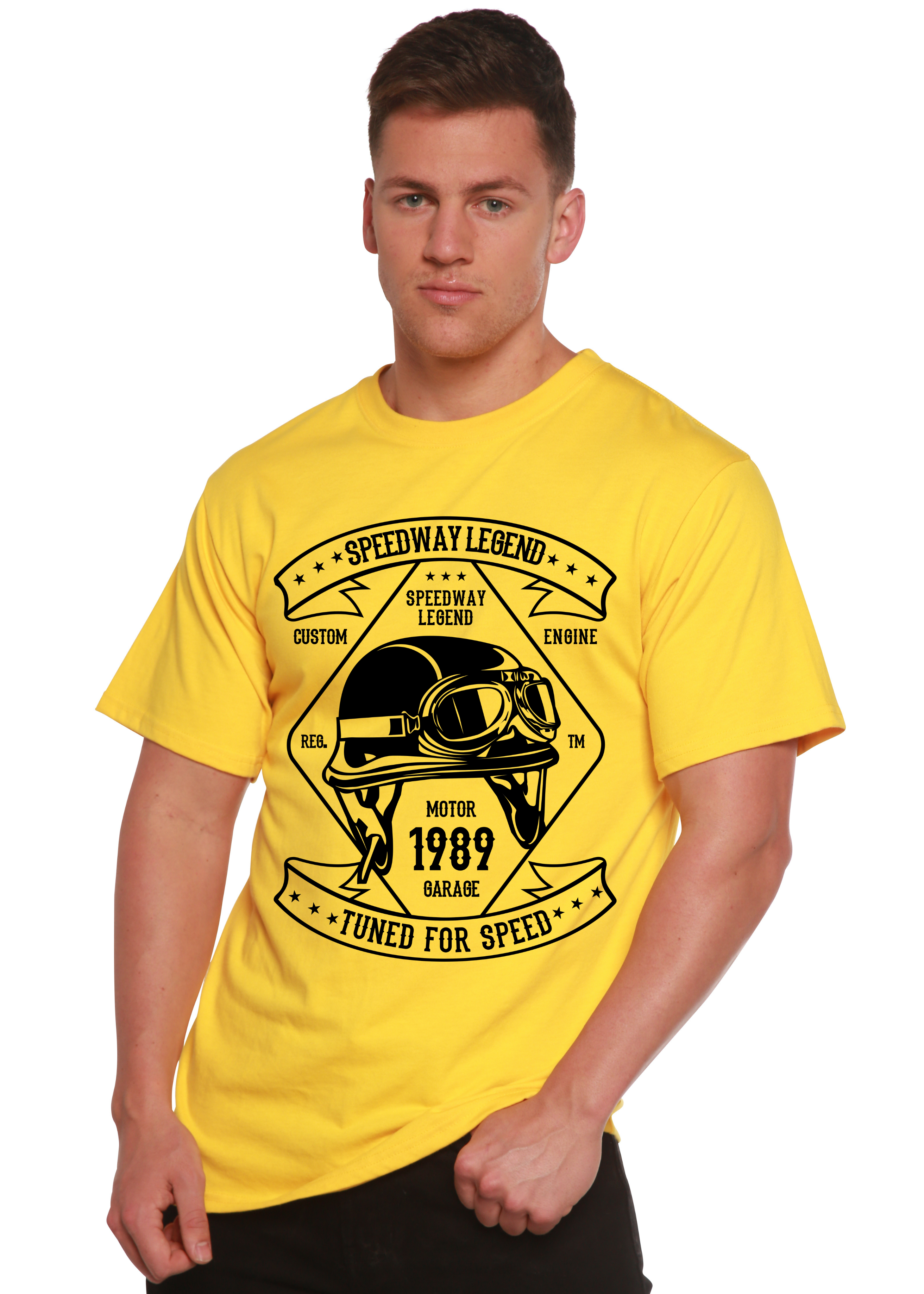 Spun Bamboo Speedway Legend Spun Bamboo® Men's Bamboo Viscose/Organic Cotton Short Sleeve Graphic T-Shirt — in-use photo
