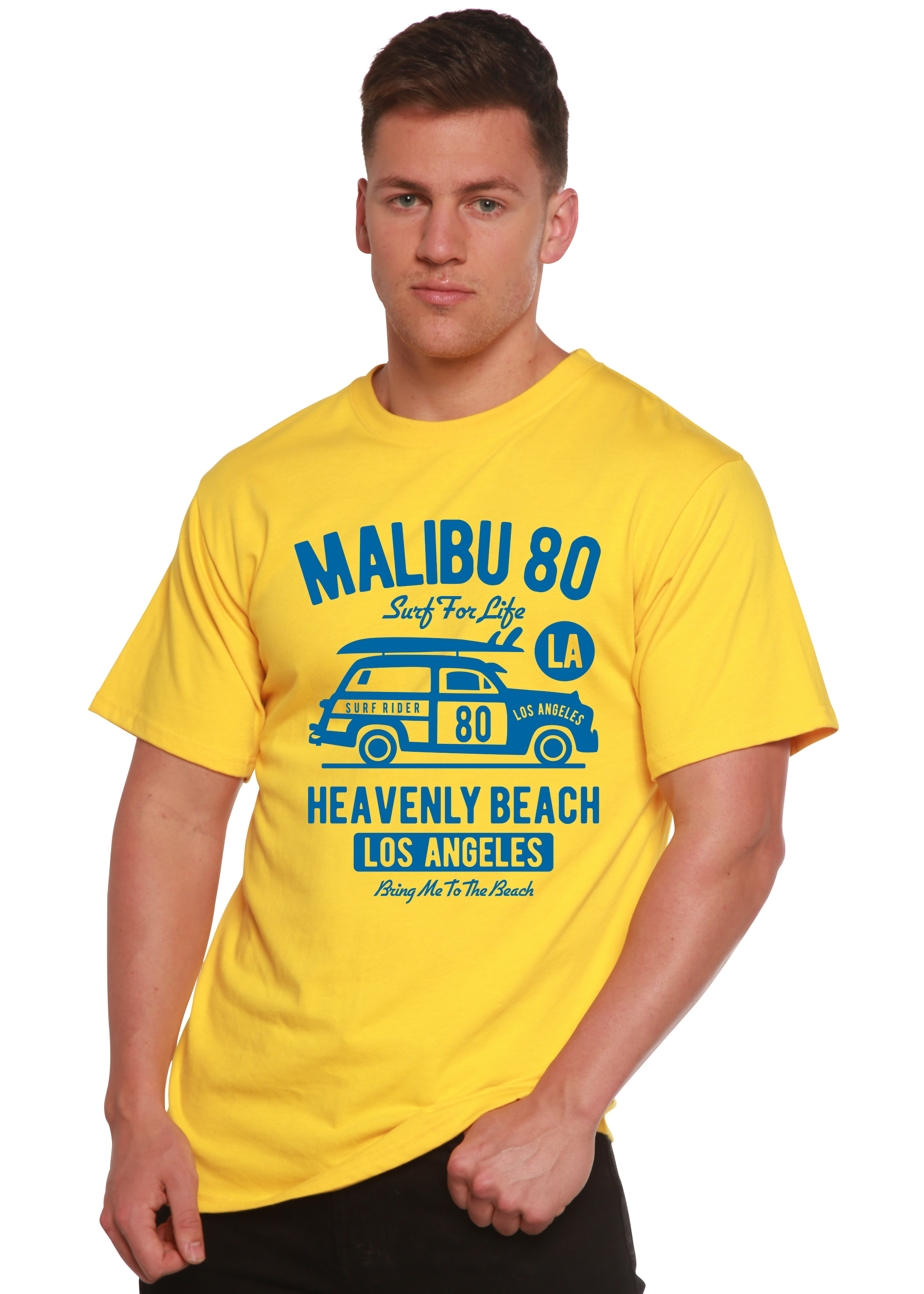 Spun Bamboo Malibu 80 Men's Bamboo Viscose/Organic Cotton Short Sleeve Graphic T-Shirt — main product shot