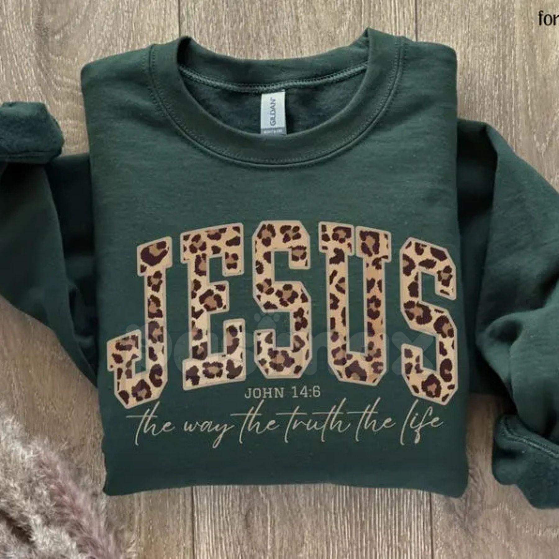 Pasimax Christian Jesus Sweatshirt – Walk by Faith Religious Crewneck — in-use photo