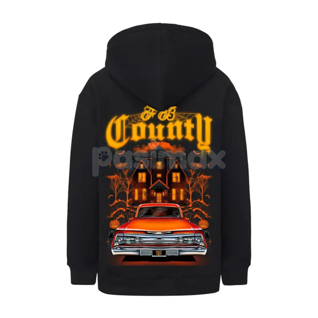Pasimax FB County Heavyweight Oversized Halloween Graphic Hoodie — in-use photo