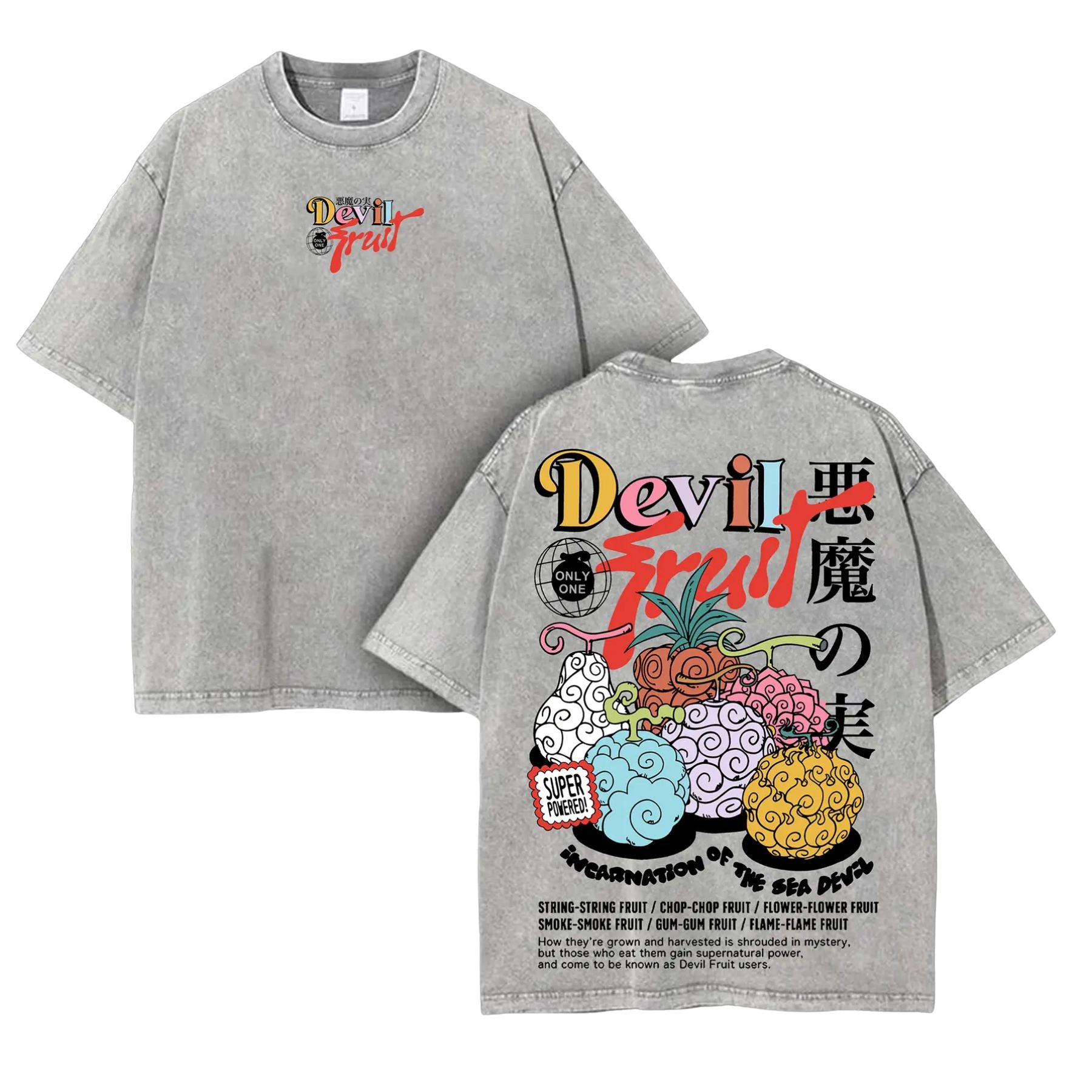 Pasimax Devil Fruit One Piece Washed Tee — in-use photo