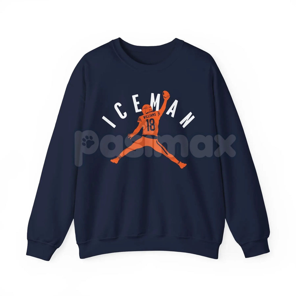 Pasimax Chicago Jumpman Caleb "Iceman" Williams – QB1 Football Cotton Unisex T-Shirt, Sweatshirt & Hoodie — lifestyle context