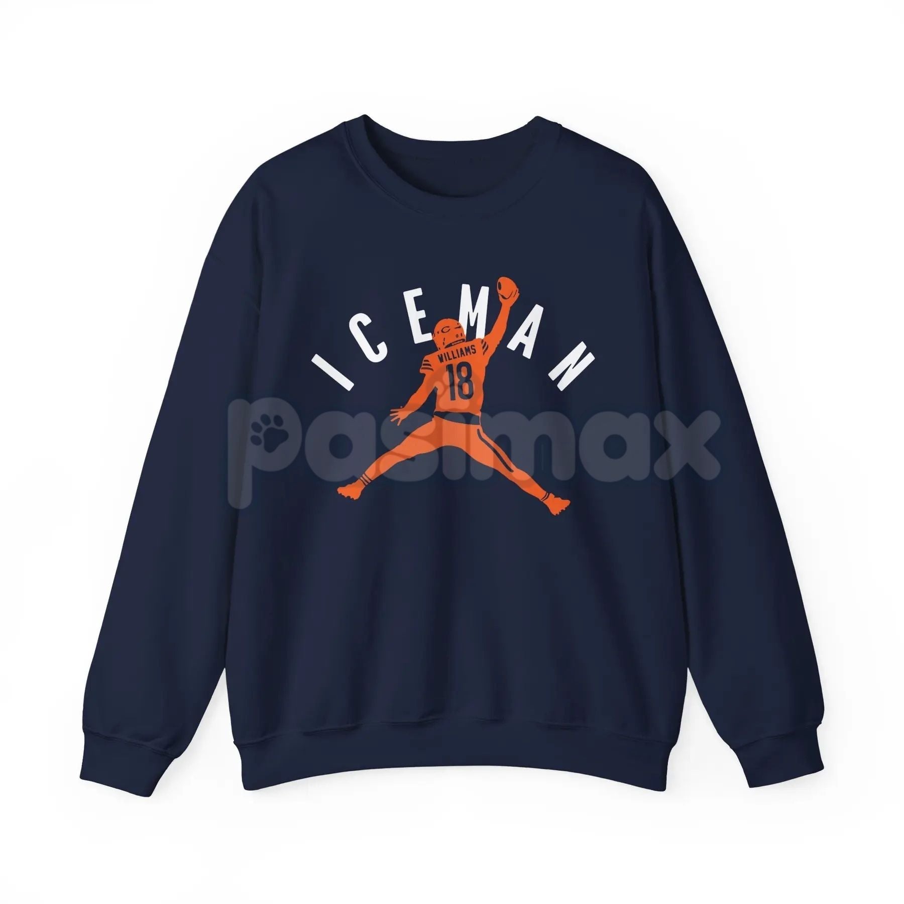 Pasimax Chicago Jumpman Caleb "Iceman" Williams – QB1 Football Cotton Unisex T-Shirt, Sweatshirt & Hoodie — lifestyle context