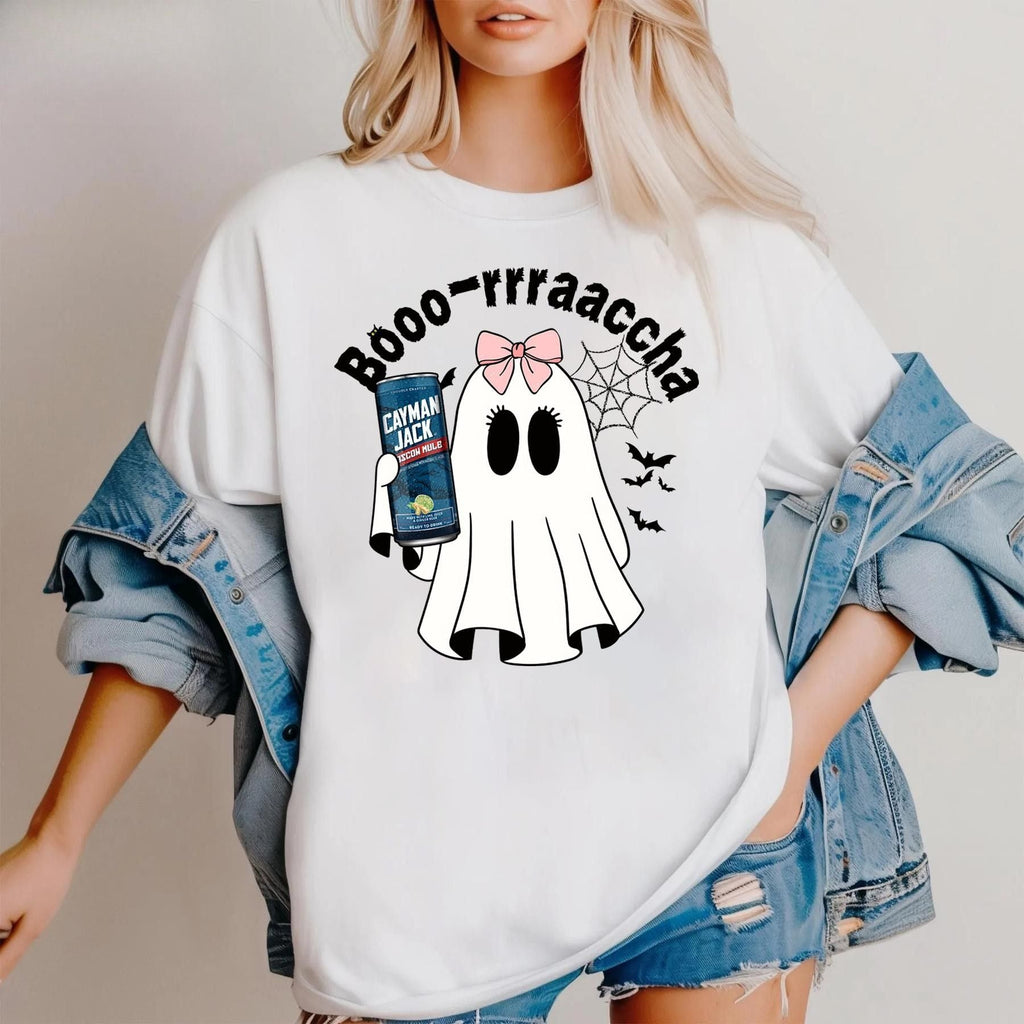 Pasimax Cute Ghost "Boo" Halloween T-Shirt — in-use photo