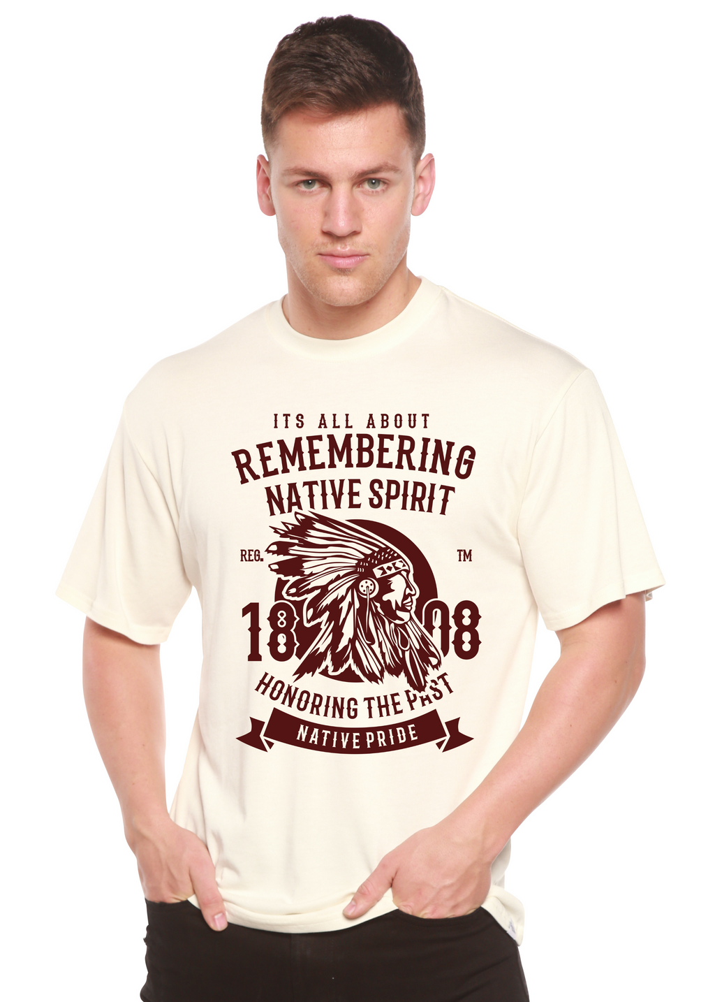 Spun Bamboo Remembering Spun Bamboo® Men's Bamboo Viscose/Organic Cotton Short Sleeve Graphic T-Shirt — main product shot