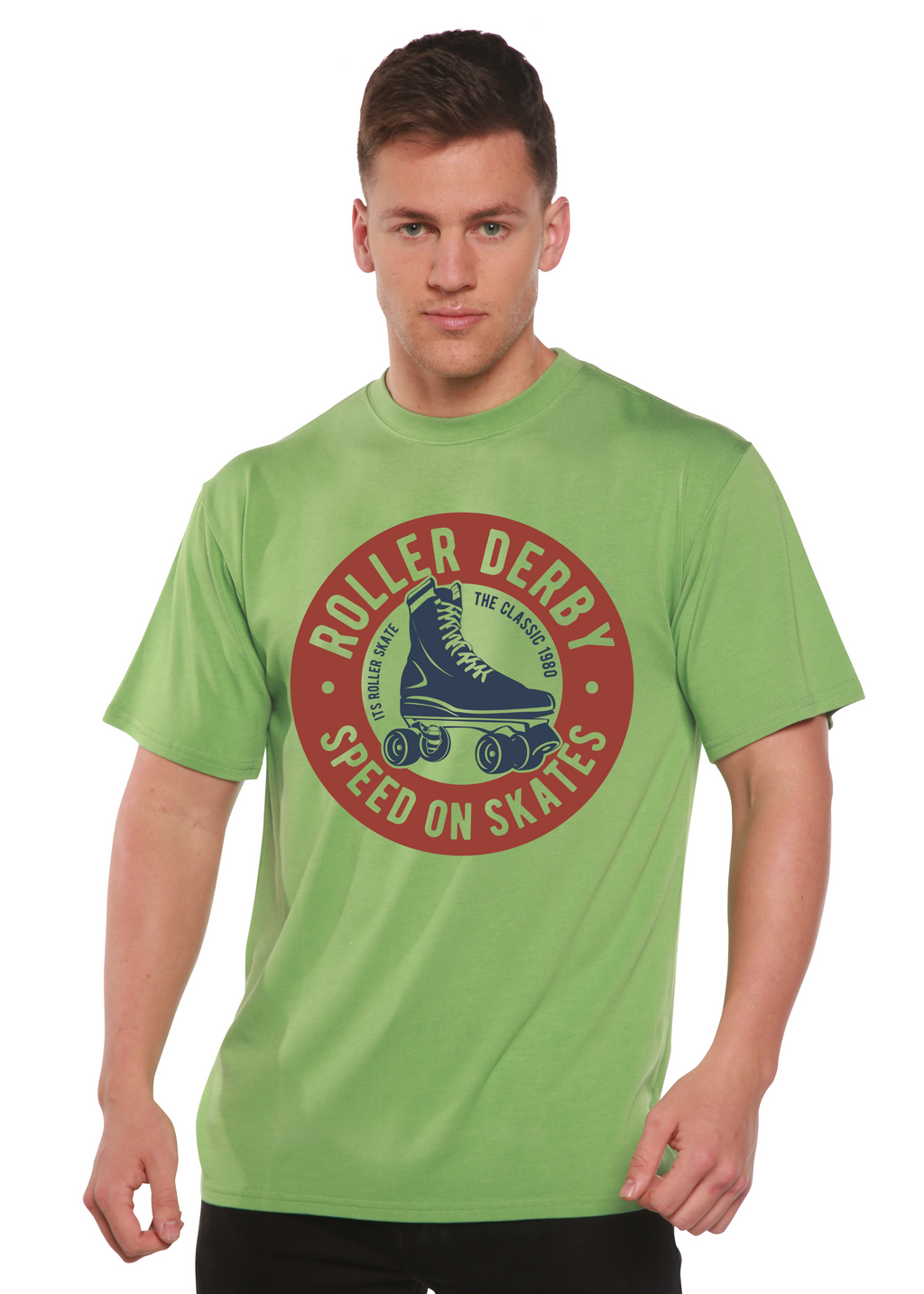 Spun Bamboo Roller Derby Spun Bamboo® Men's Bamboo Viscose/Organic Cotton Short Sleeve Graphic T-Shirt — lifestyle context