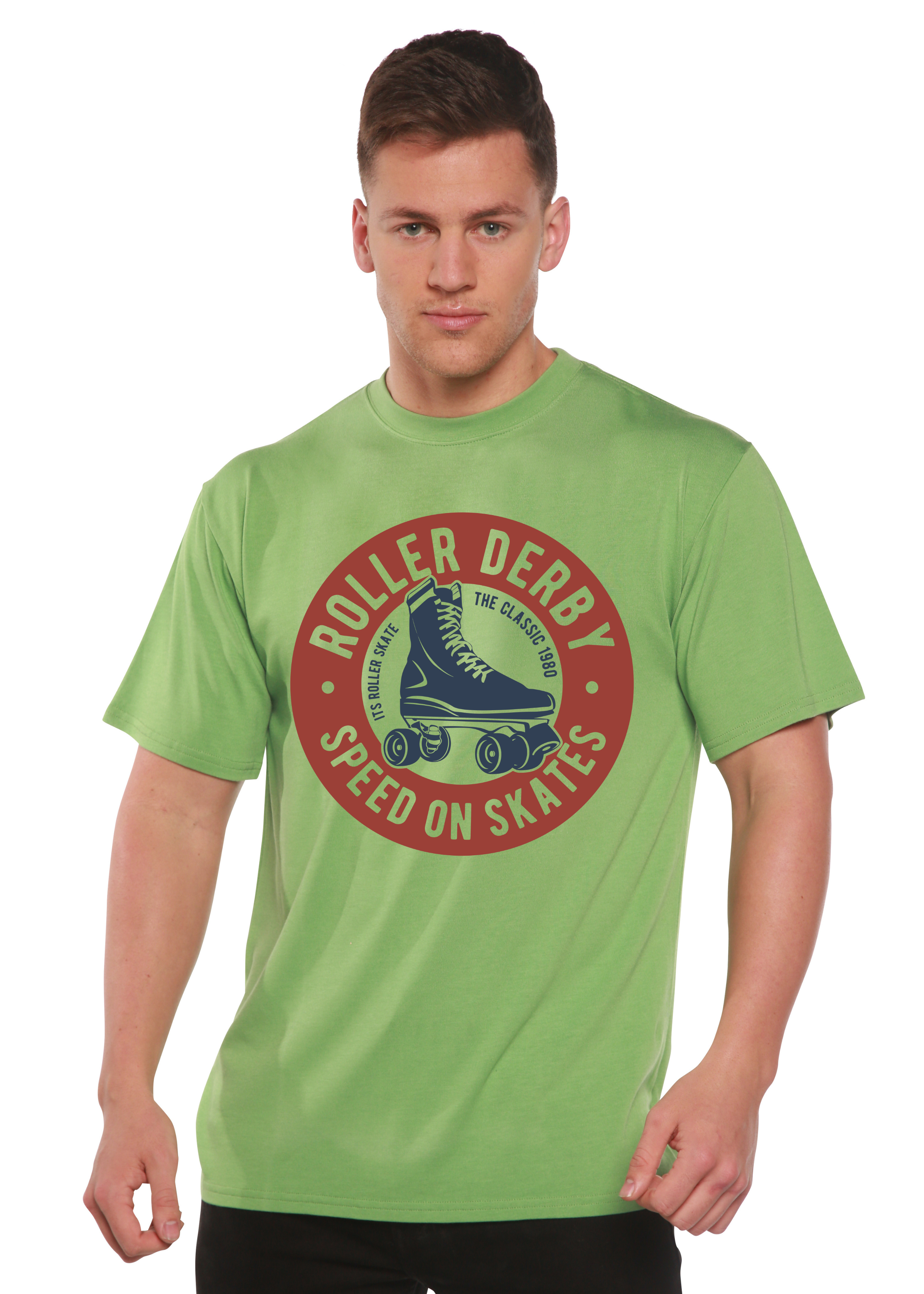 Spun Bamboo Roller Derby Spun Bamboo® Men's Bamboo Viscose/Organic Cotton Short Sleeve Graphic T-Shirt — lifestyle context