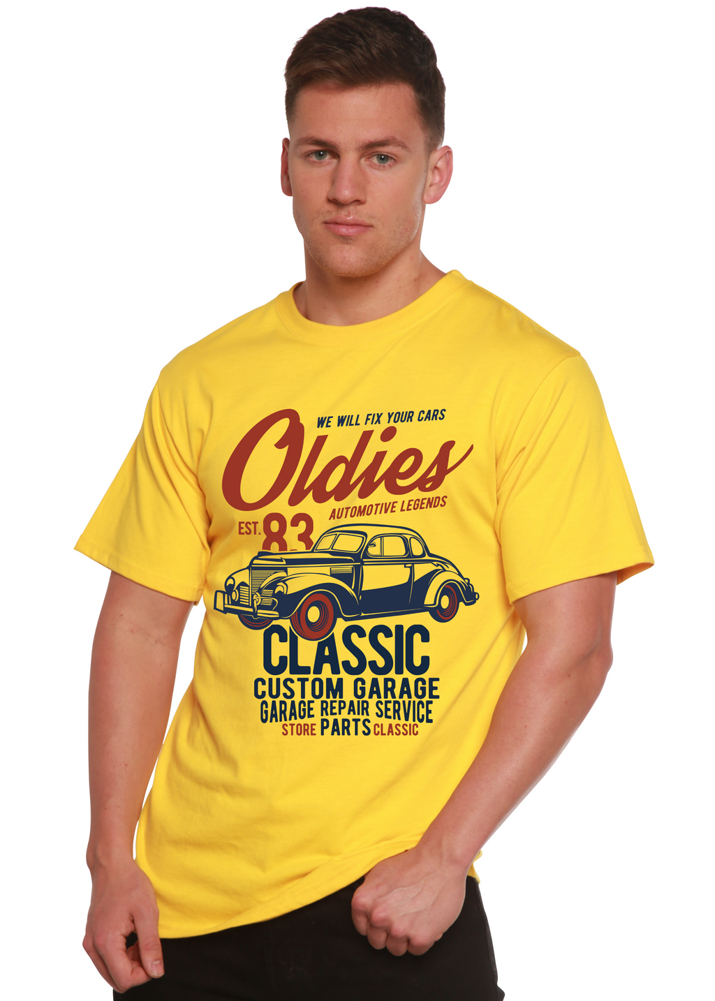 Spun Bamboo Oldies Spun Bamboo® Men's Bamboo Viscose/Organic Cotton Short Sleeve Graphic T-Shirt — side view