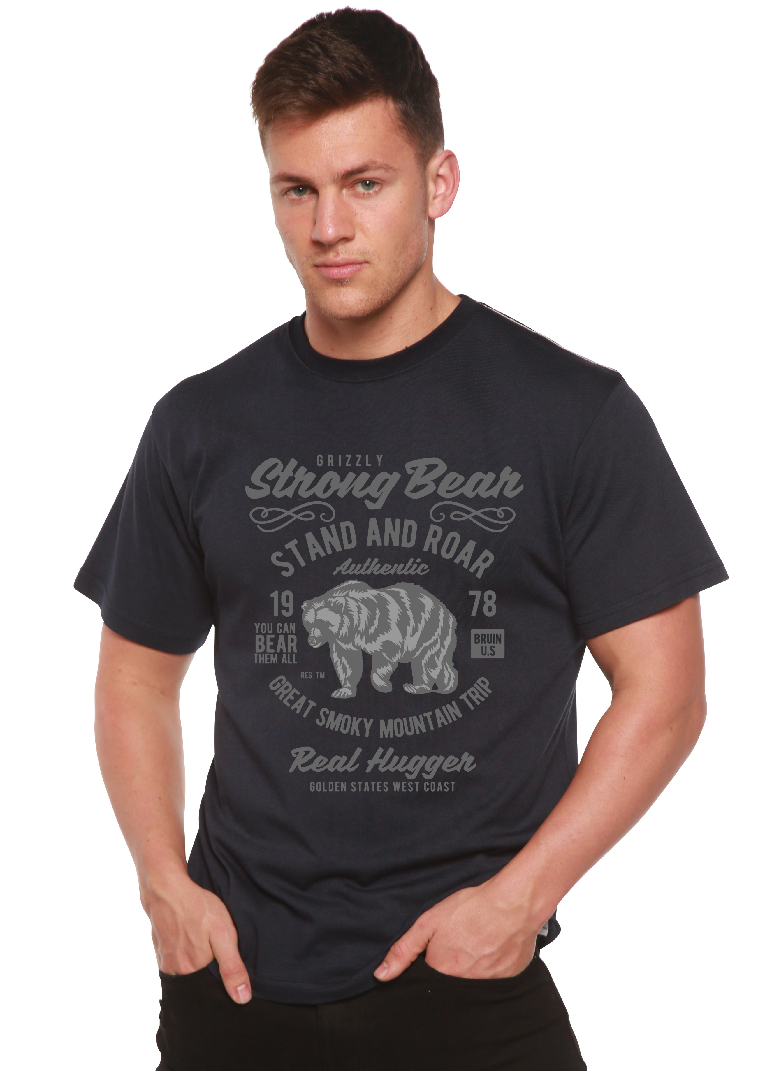 Spun Bamboo Strong Bear Spun Bamboo® Men's Bamboo Viscose/Organic Cotton Short Sleeve Graphic T-Shirt — alternative angle