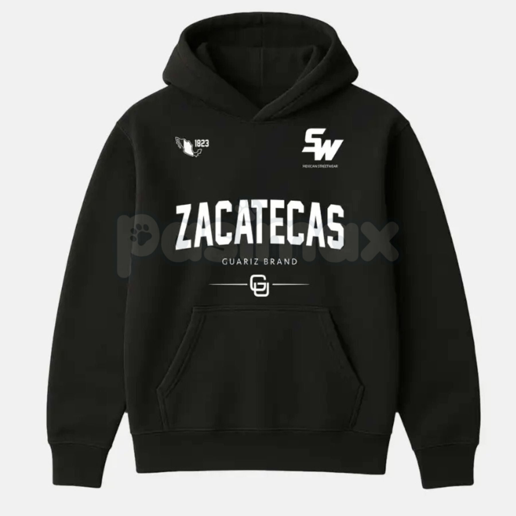 Pasimax MX STREETWEAR STATE Hoodie – Custom State Pride Pullover, Mexican Culture & Streetwear Graphic Apparel, Unisex — colo