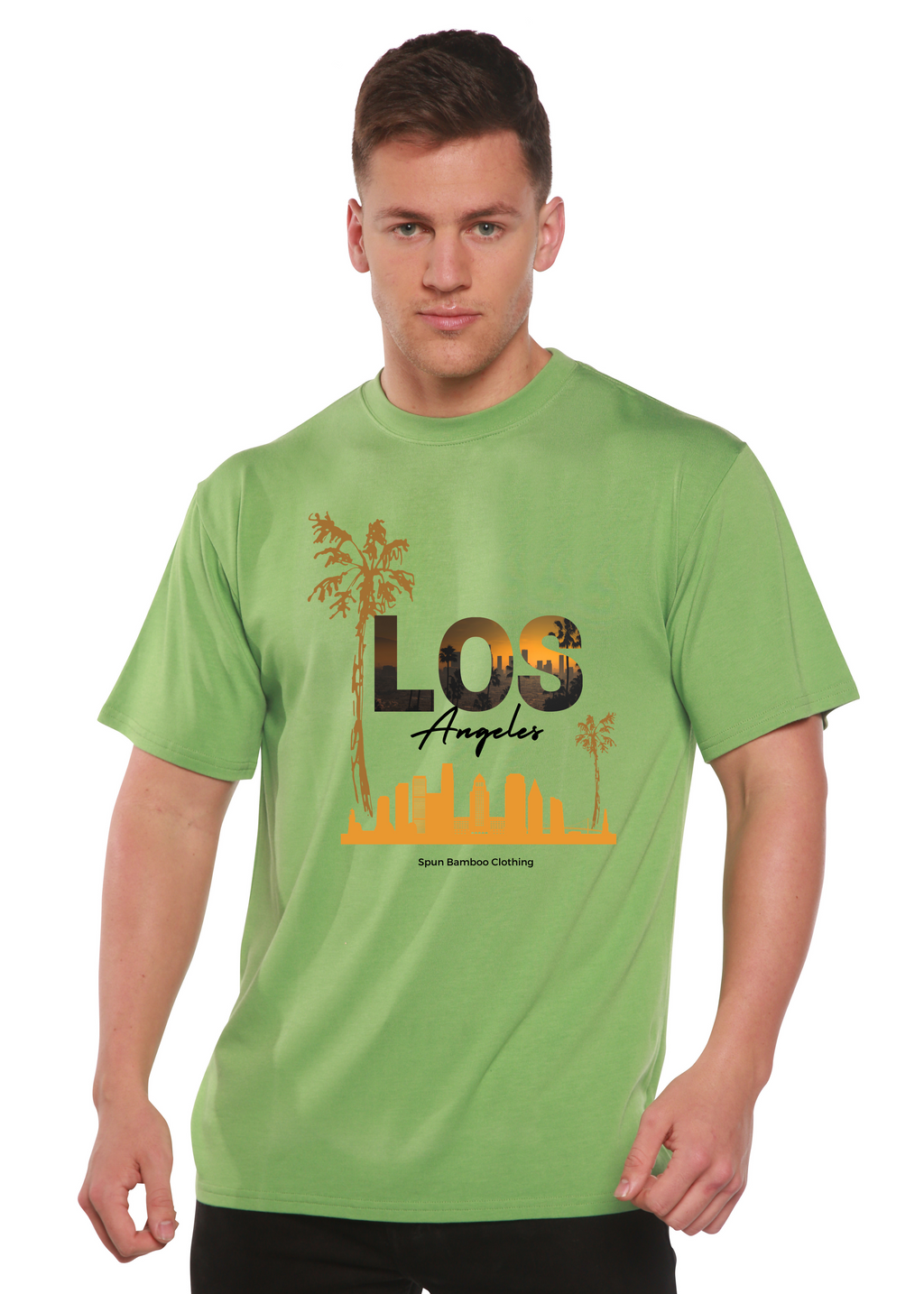 Spun Bamboo Los Angeles Unisex Bamboo Viscose/Organic Cotton Short Sleeve Graphic T-Shirt — lifestyle context