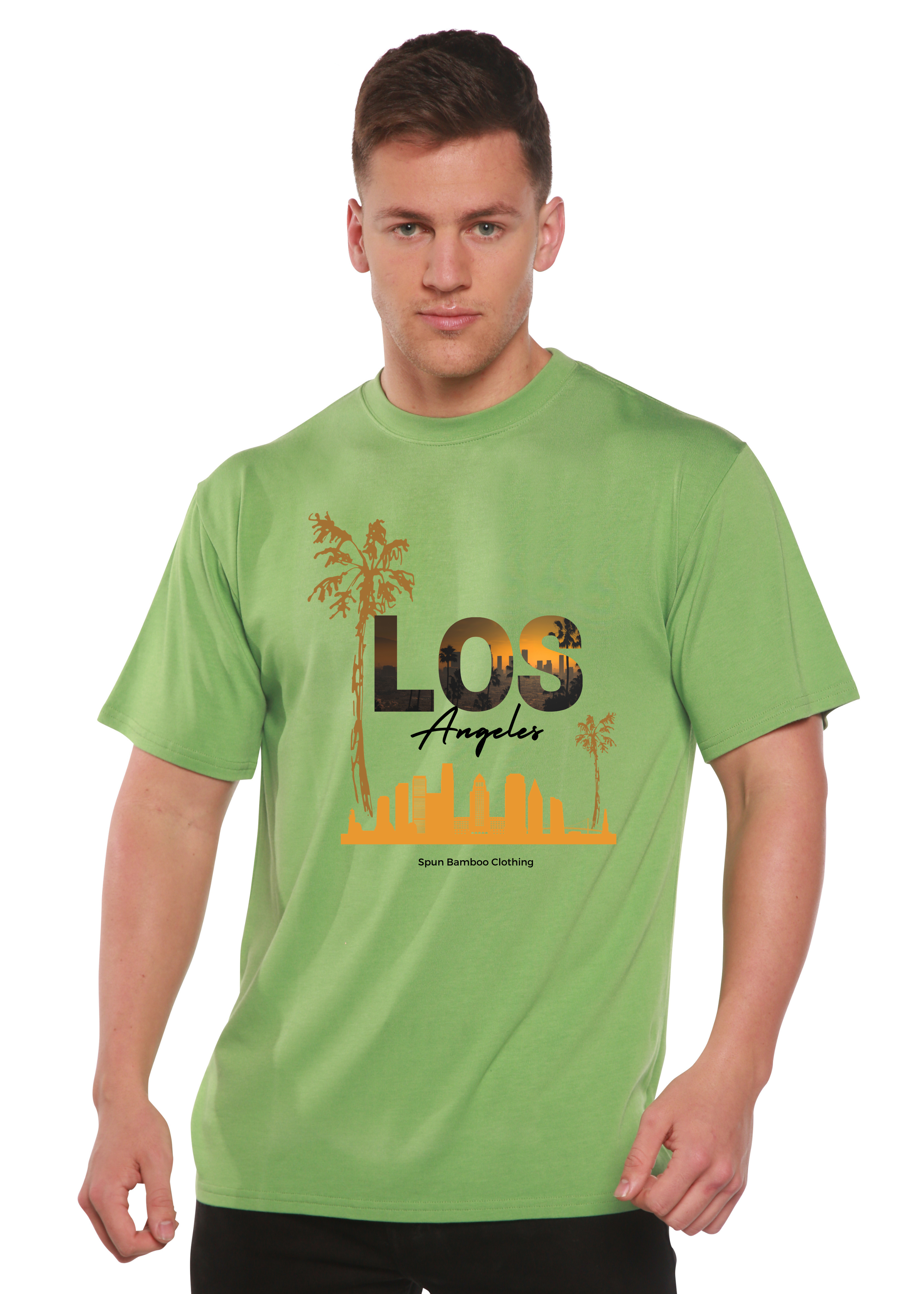 Spun Bamboo Los Angeles Unisex Bamboo Viscose/Organic Cotton Short Sleeve Graphic T-Shirt — lifestyle context