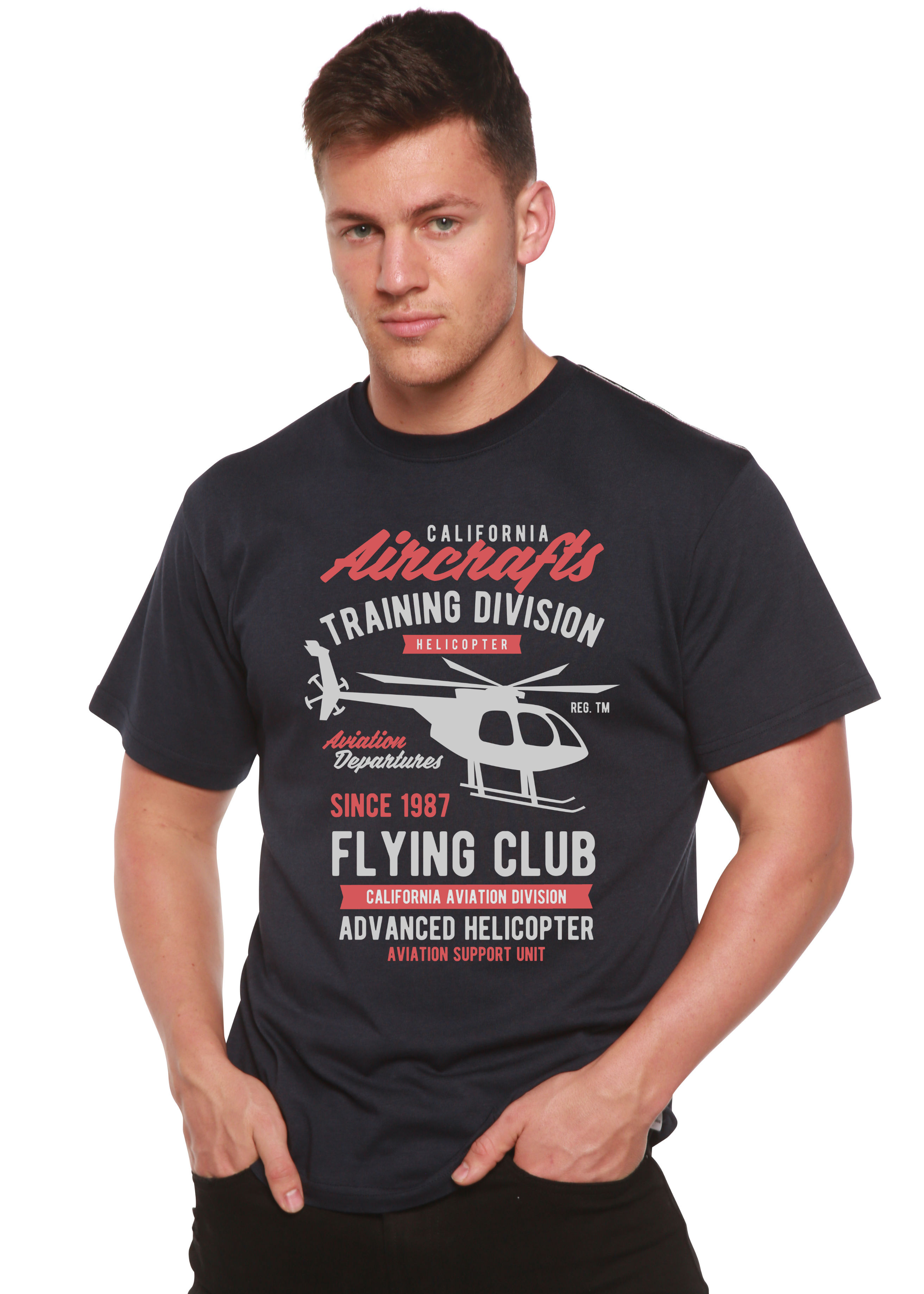 California Aircraft Men's Bamboo Viscose/Organic Cotton Short Sleeve Graphic T-Shirt — view 2