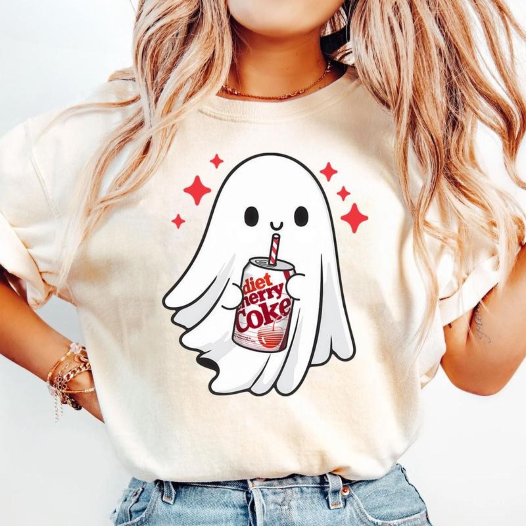 Pasimax Funny Skeleton Ghost Halloween T-Shirt — alternative angle