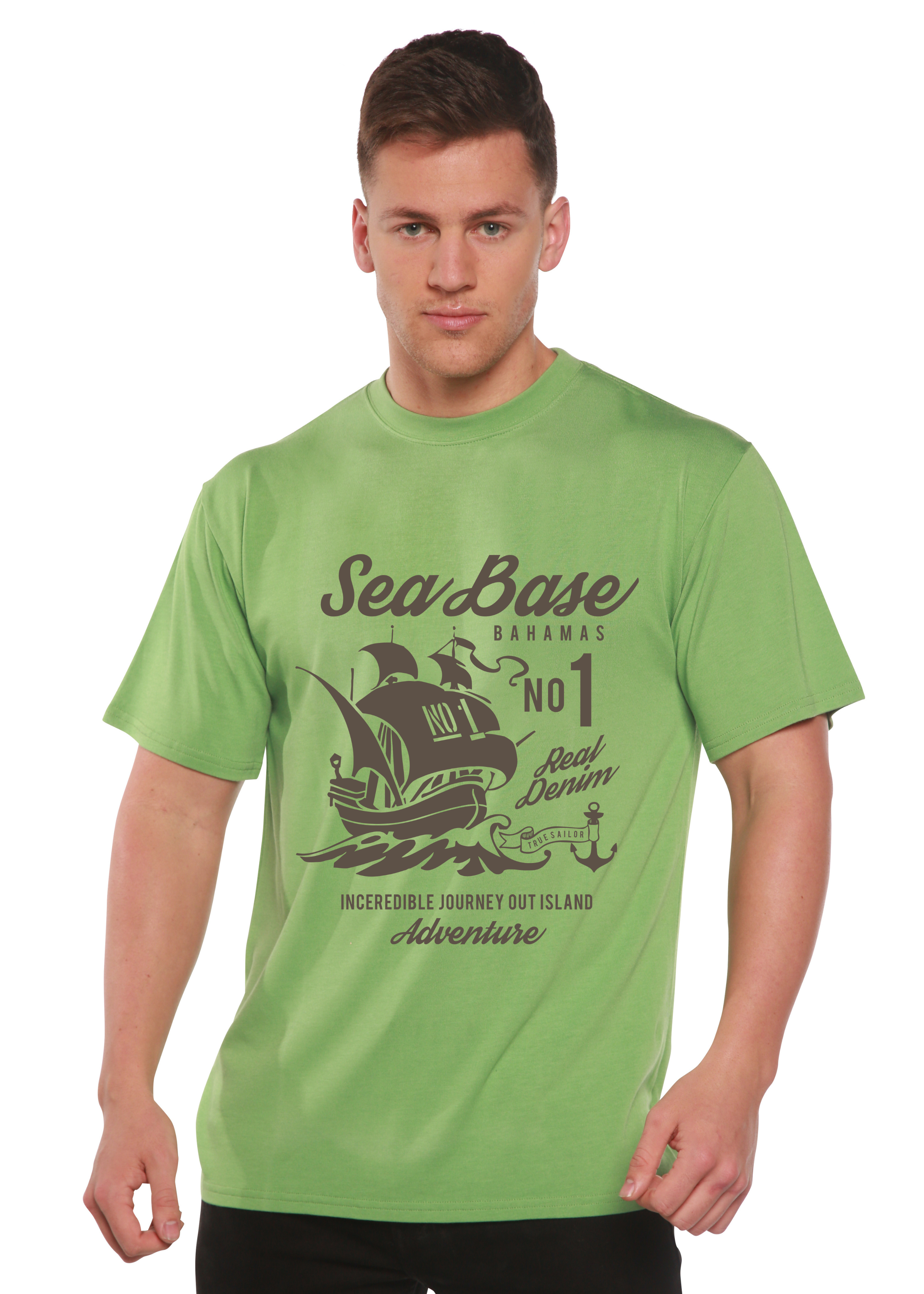 Spun Bamboo Sea Base Spun Bamboo® Men's Bamboo Viscose/Organic Cotton Short Sleeve Graphic T-Shirt — detail close-up
