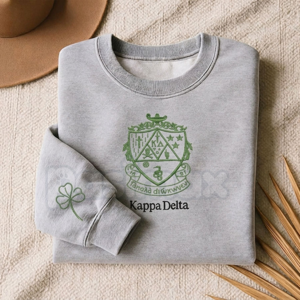 Pasimax Custom Embroidered Sorority Sweatshirt – Classic Greek Letter Crewneck — in-use photo
