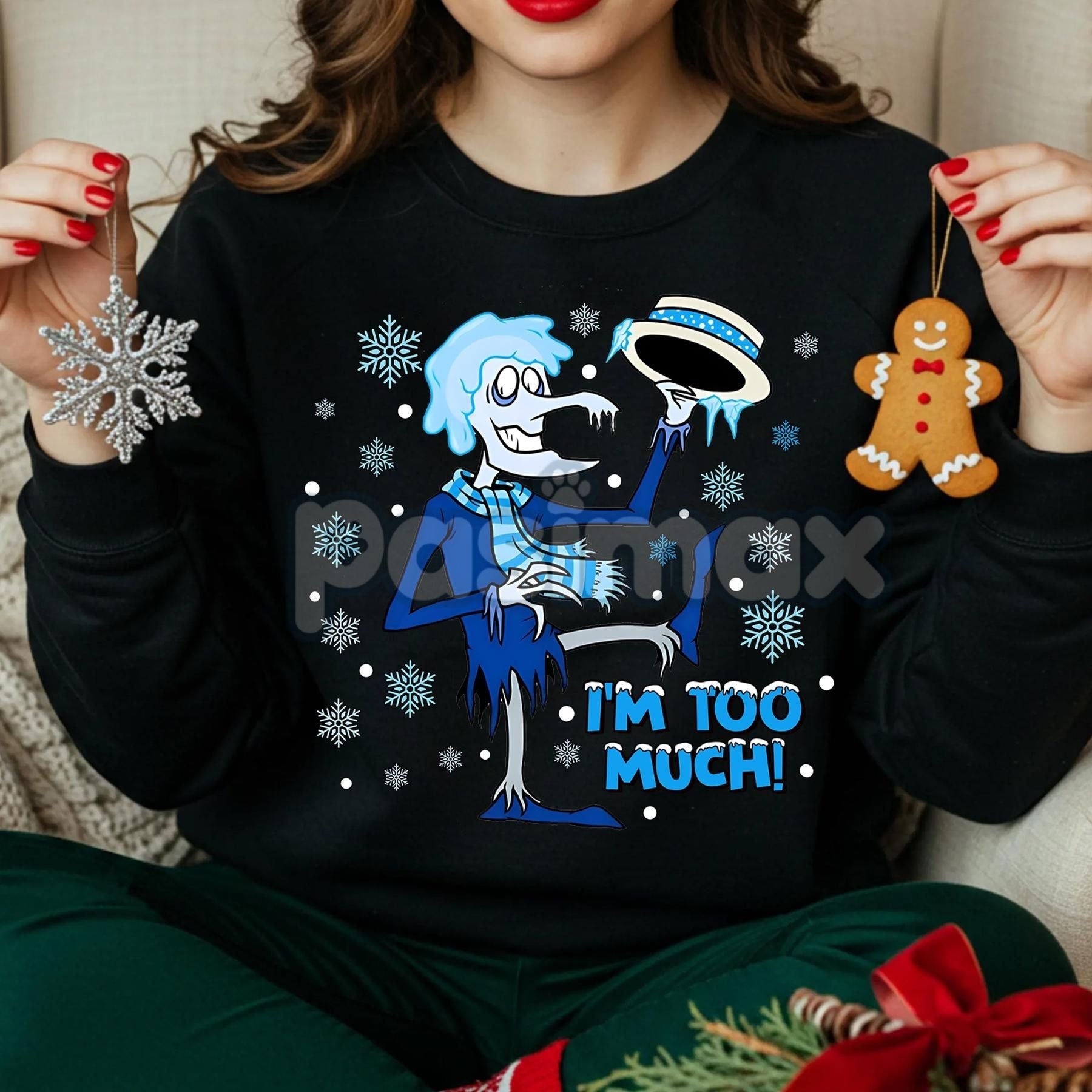 Pasimax Rudolph and Friends Xmas Sweatshirt – Iconic Red Nosed Reindeer Holiday Crewneck — in-use photo