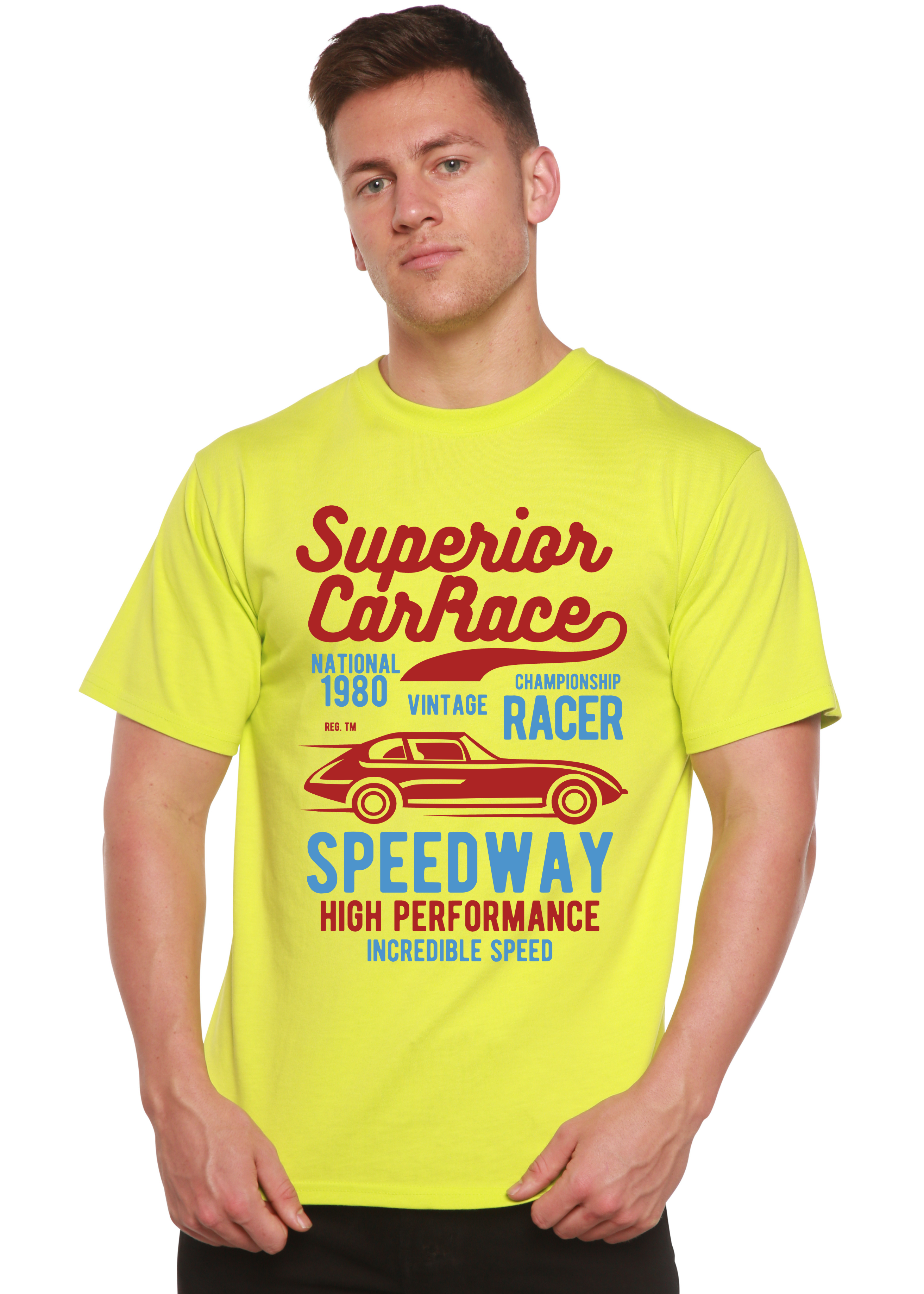 Spun Bamboo Superior Car Spun Bamboo® Men's Bamboo Viscose/Organic Cotton Short Sleeve Graphic T-Shirt — lifestyle context