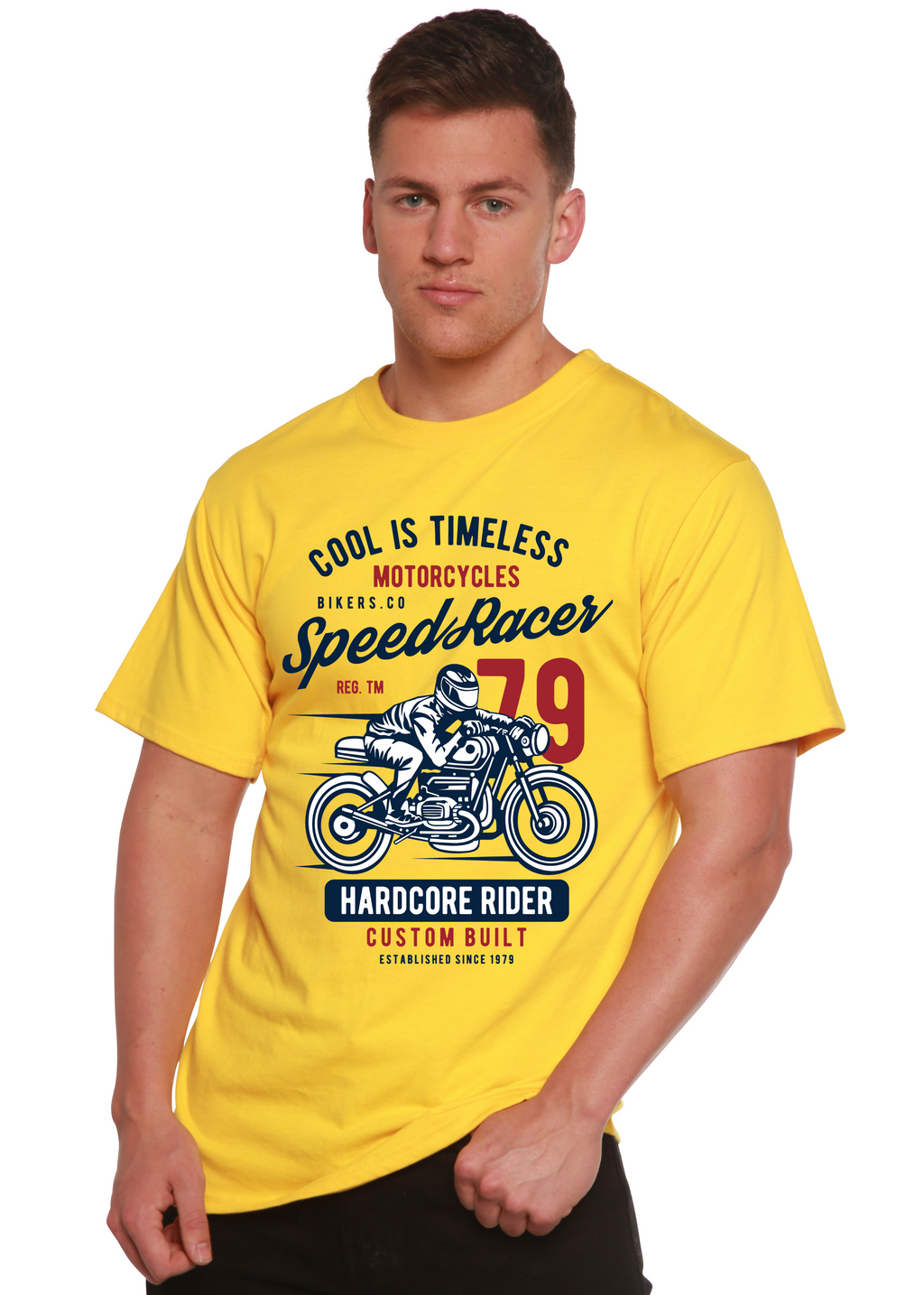Spun Bamboo Speed Racer Spun Bamboo® Men's Bamboo Viscose/Organic Cotton Short Sleeve Graphic T-Shirt — lifestyle context