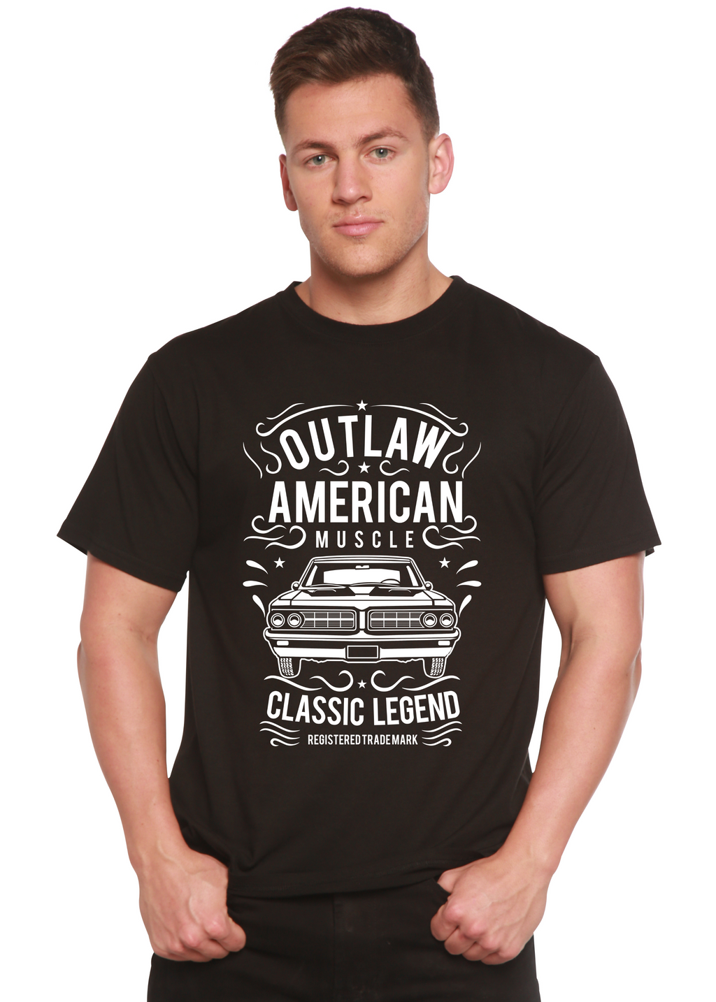 Spun Bamboo Outlaw American Muscle Spun Bamboo® Men's Bamboo Viscose/Organic Cotton Short Sleeve Graphic T-Shirt — main produ